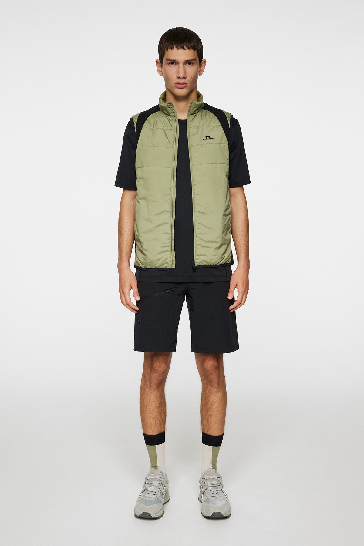 Scott Hybrid Vest in Oil Green by J.Lindeberg