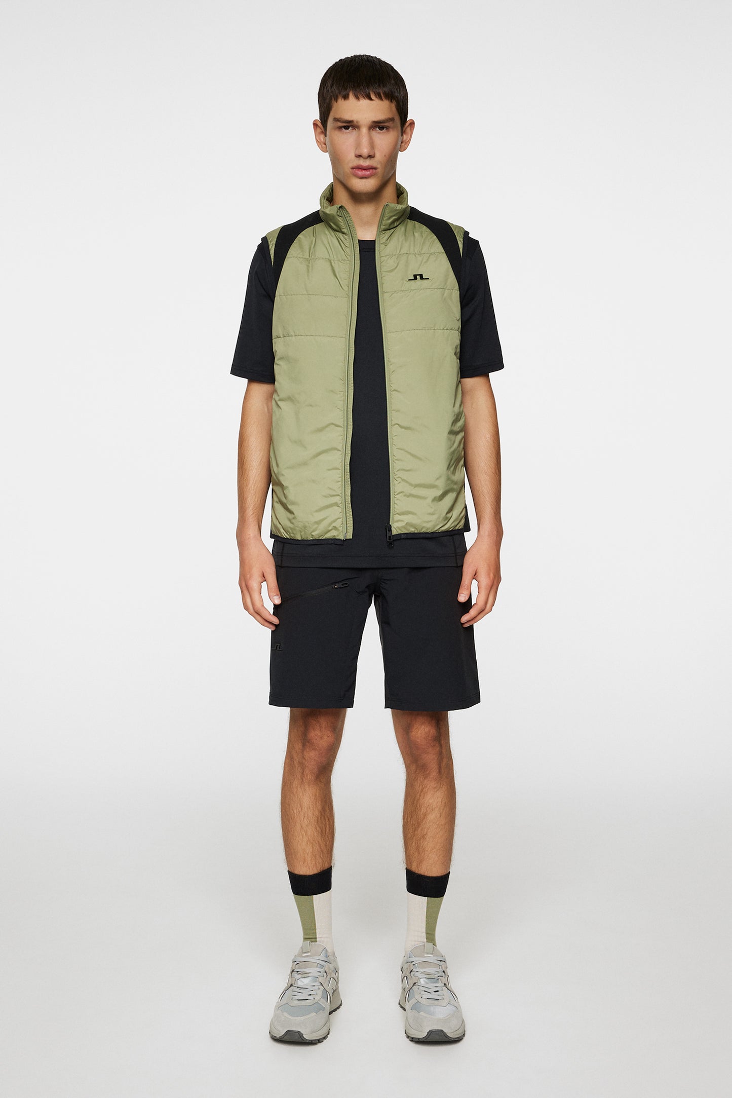 Scott Hybrid Vest in Oil Green by J.Lindeberg