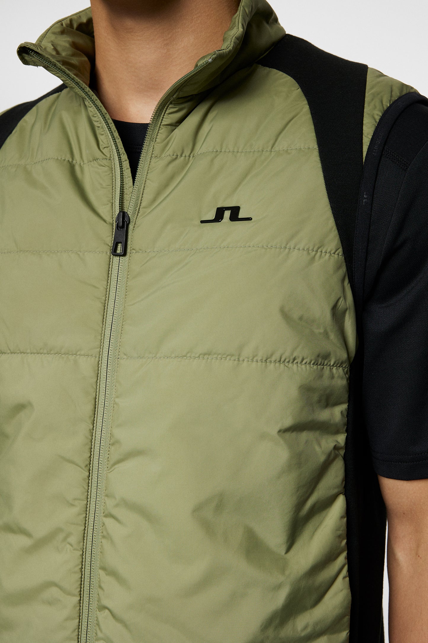 Scott Hybrid Vest in Oil Green by J.Lindeberg
