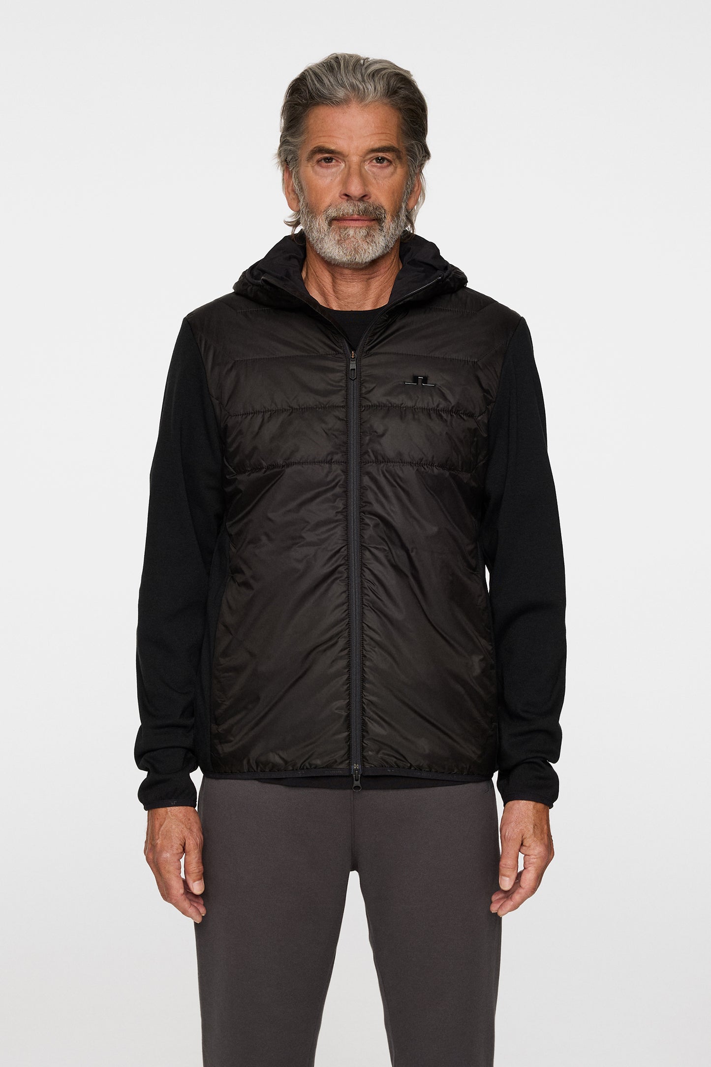 Gregory Hybrid Hood in Black by J.Lindeberg