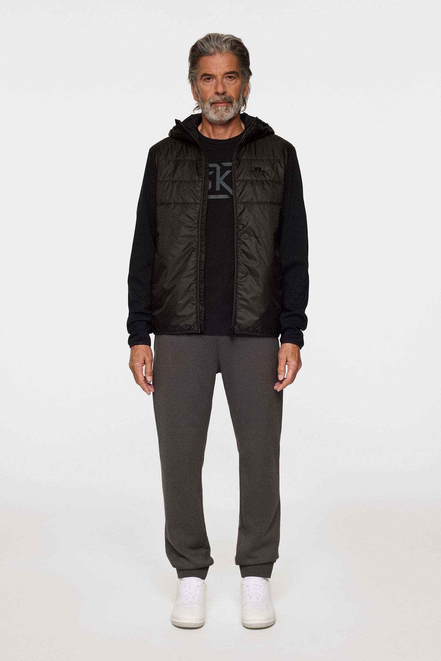 Gregory Hybrid Hood in Black by J.Lindeberg