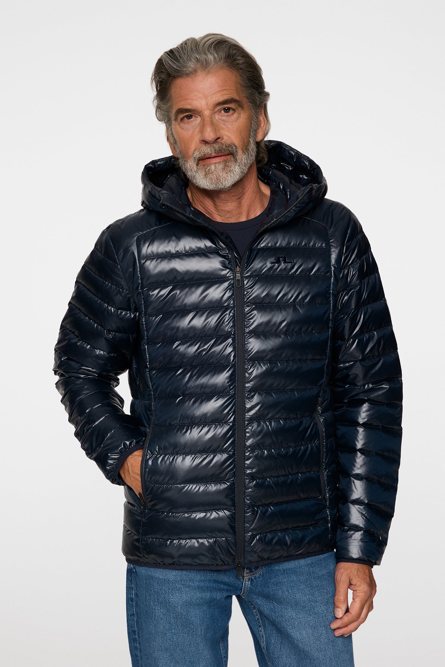 Oden Light Down Hood in JL Navy by J.Lindeberg