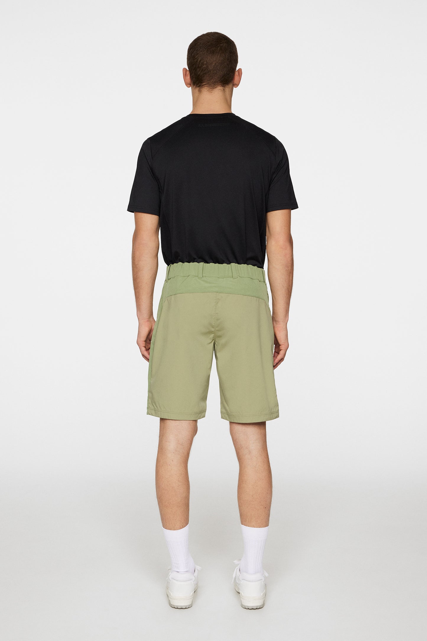 Adrian Softshell Shorts in Oil Green by J.Lindeberg