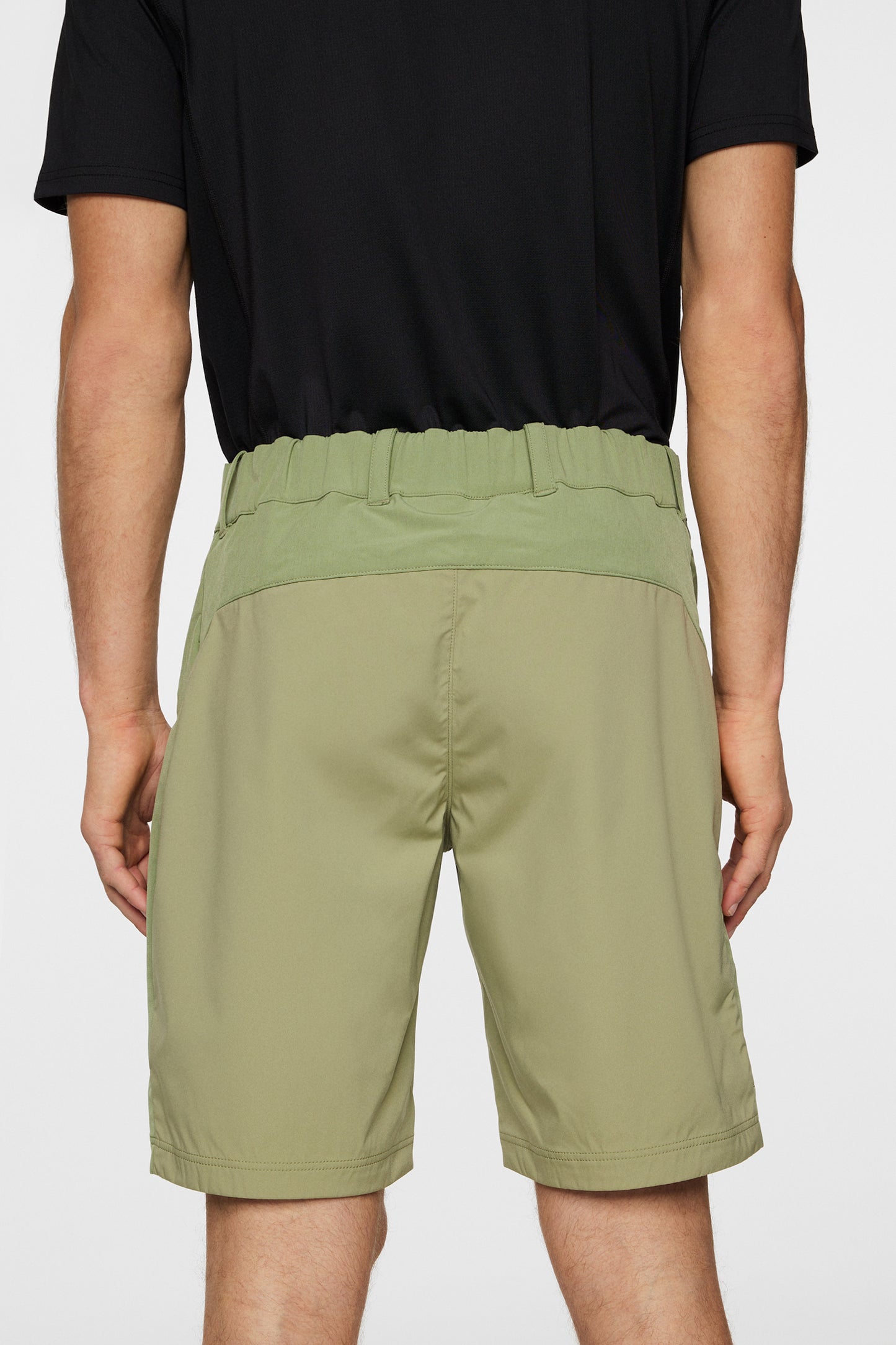 Adrian Softshell Shorts in Oil Green by J.Lindeberg
