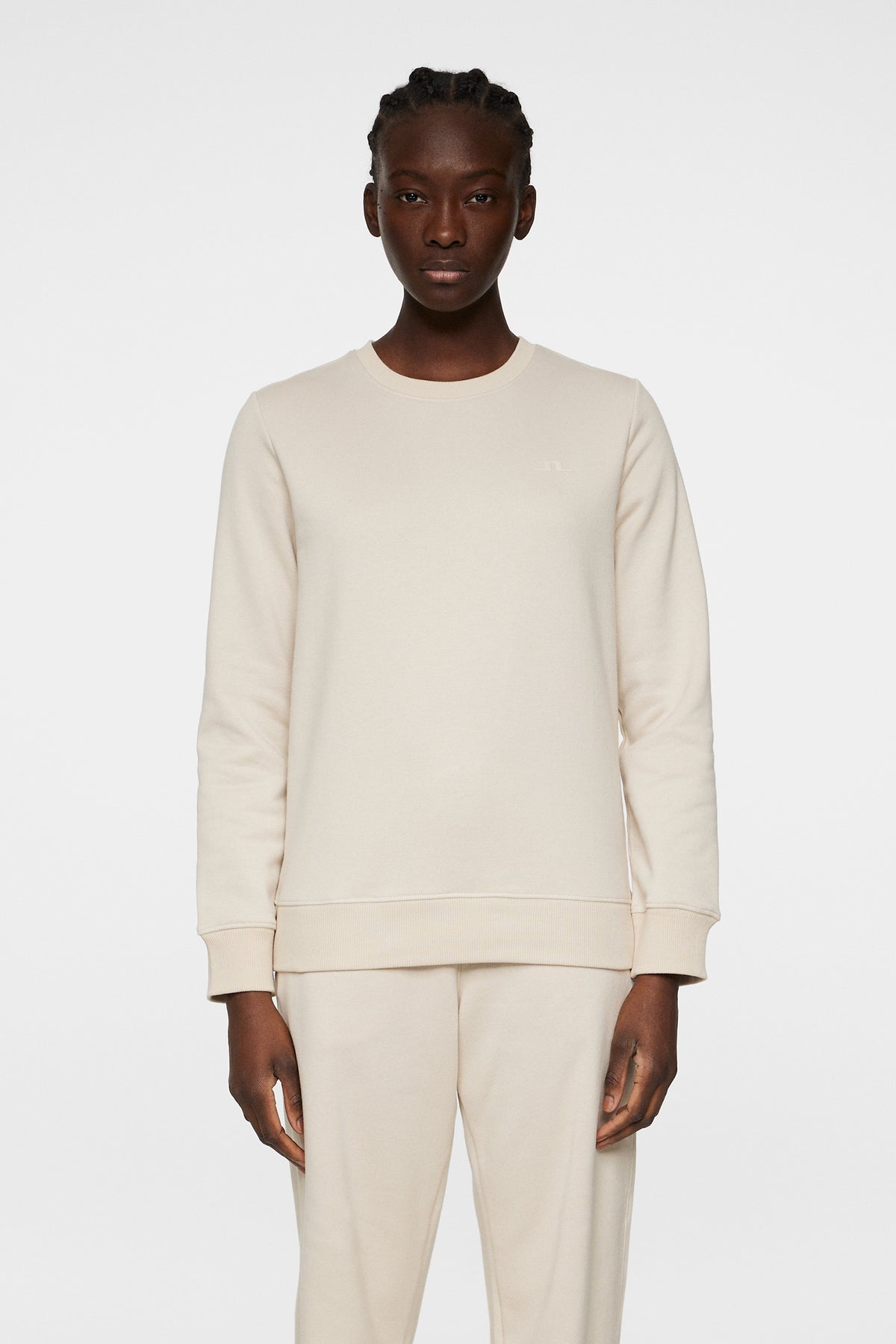 W Alpha Crew Neck in Moonbeam by J.Lindeberg