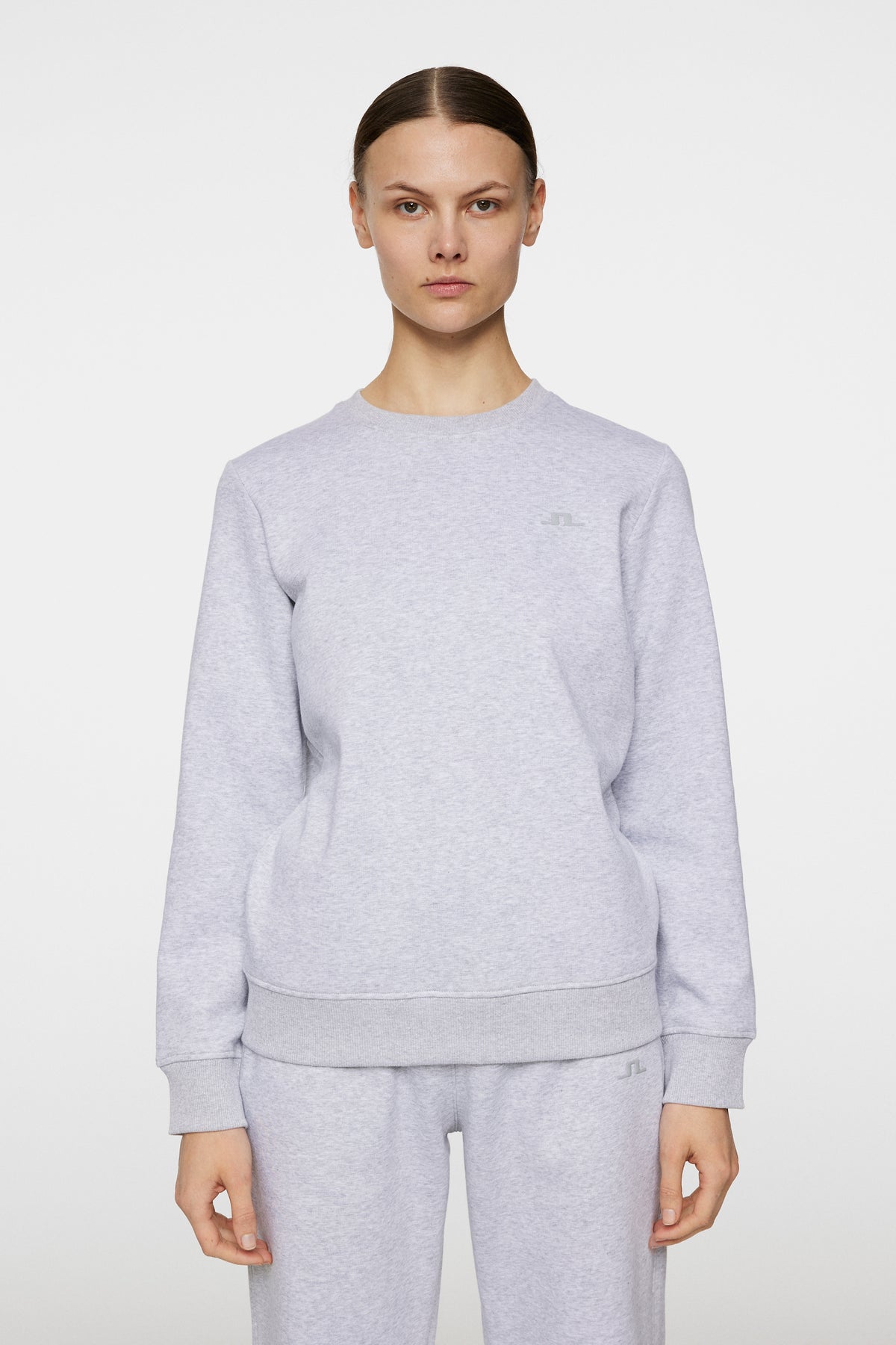 W Alpha Crew Neck in Light Grey Melange by J.Lindeberg