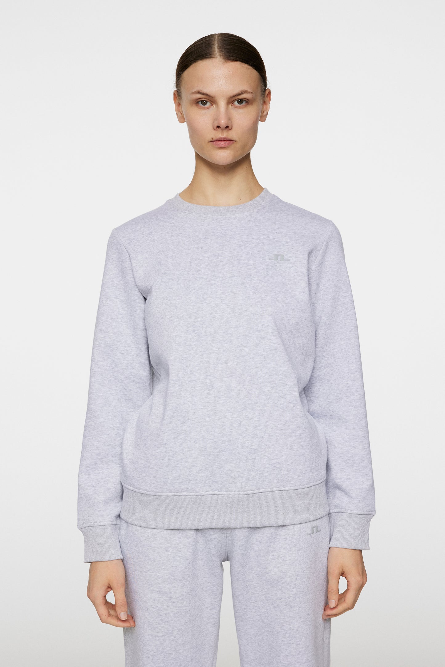 W Alpha Crew Neck in Light Grey Melange by J.Lindeberg
