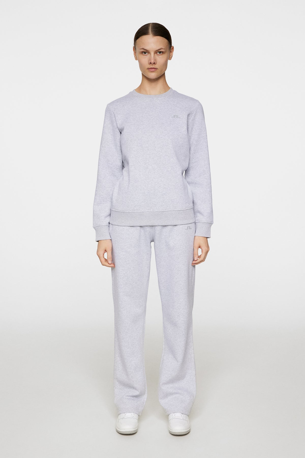 W Alpha Crew Neck in Light Grey Melange by J.Lindeberg