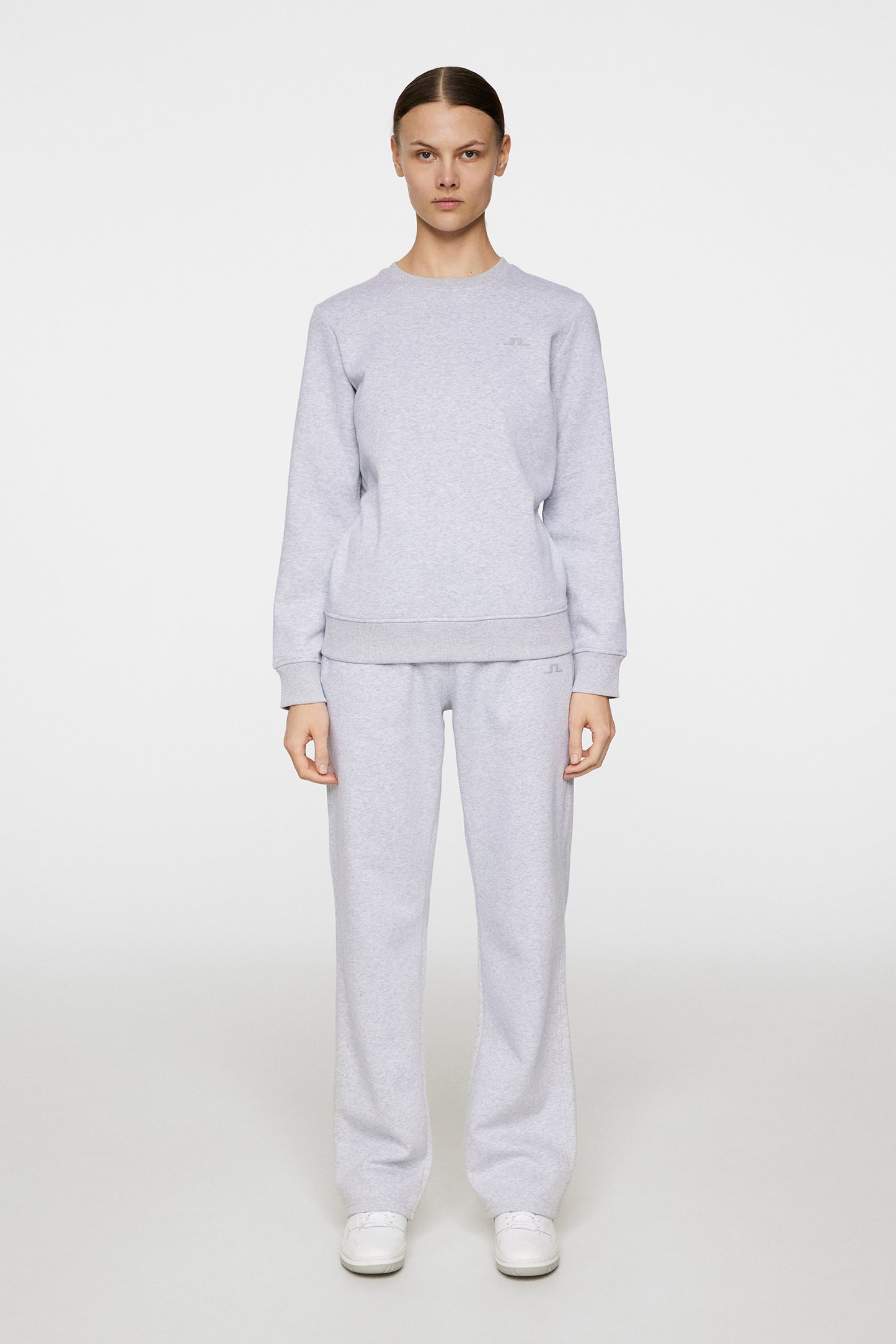 W Alpha Crew Neck in Light Grey Melange by J.Lindeberg