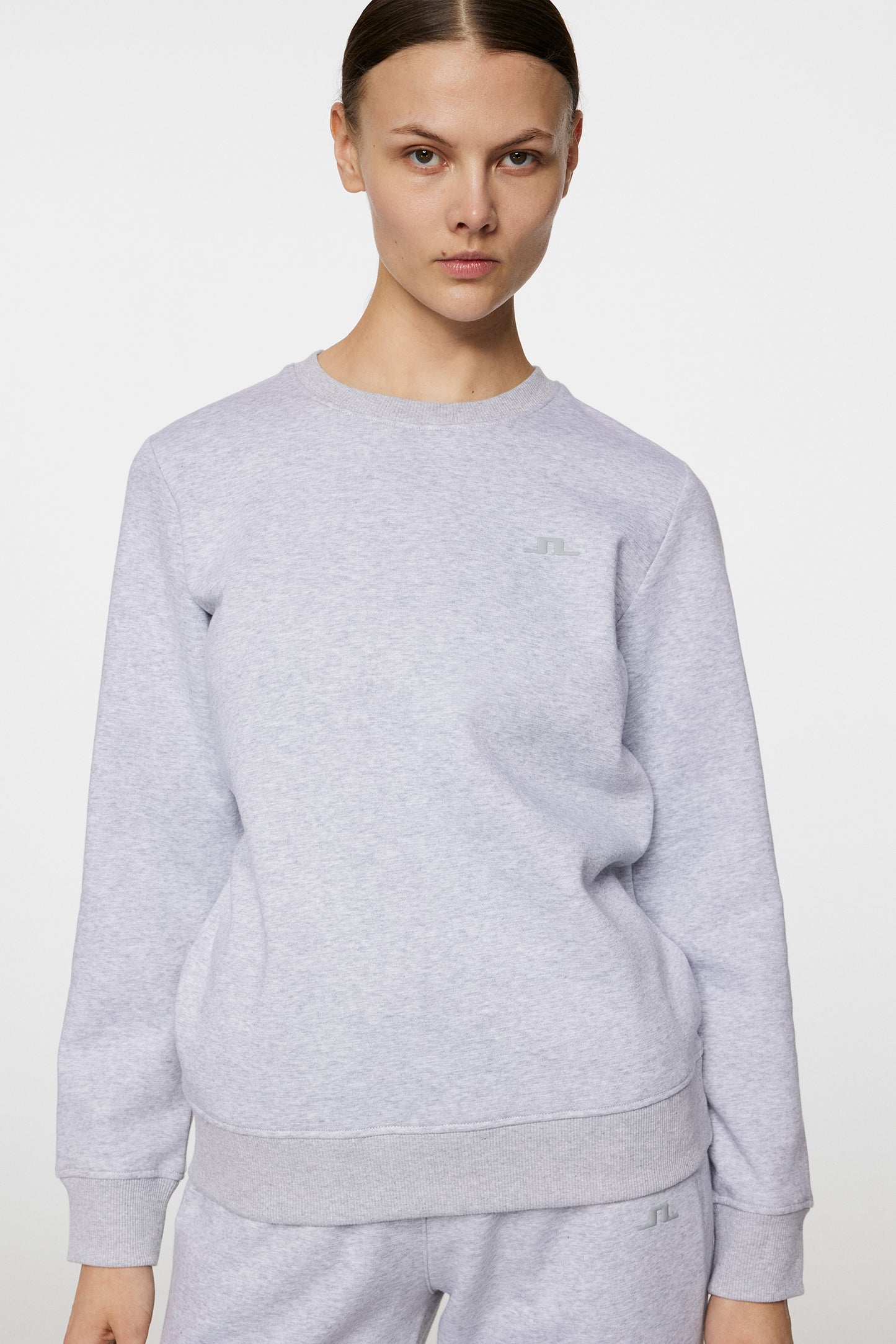 W Alpha Crew Neck in Light Grey Melange by J.Lindeberg