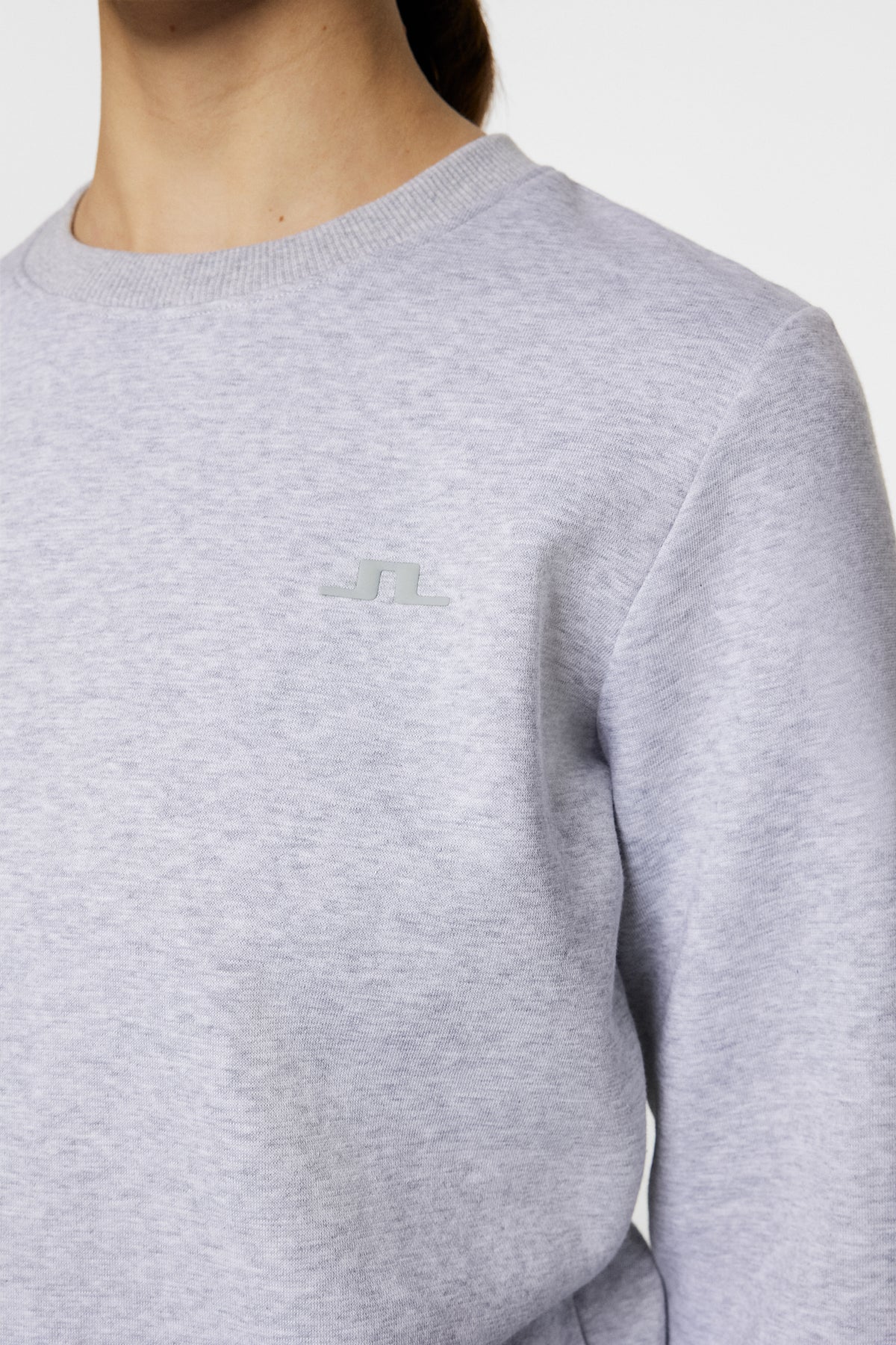 W Alpha Crew Neck in Light Grey Melange by J.Lindeberg