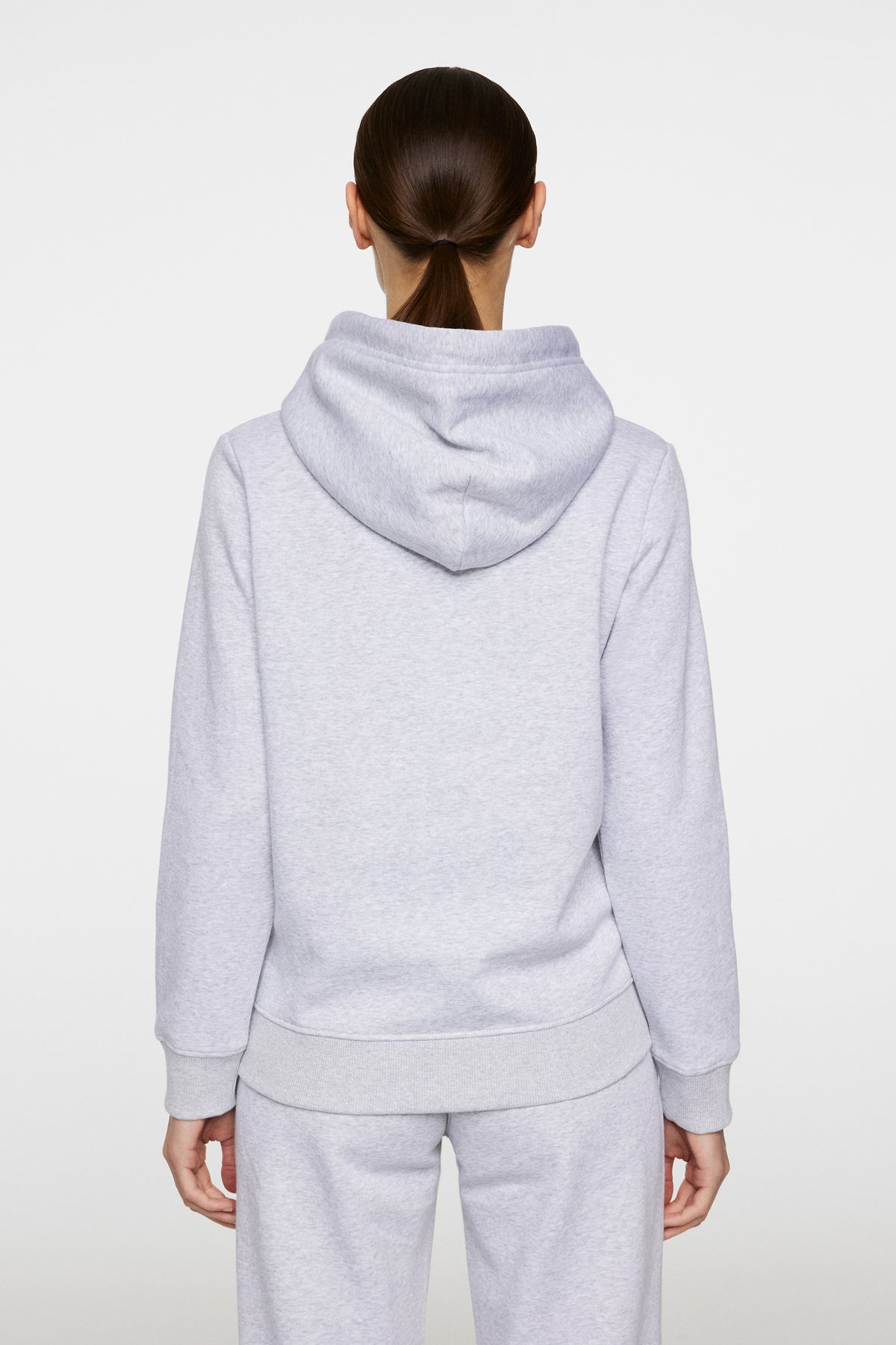 W Alpha Hood in Light Grey Melange by J.Lindeberg