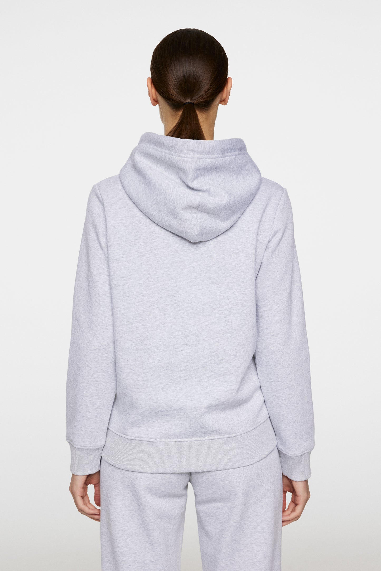 W Alpha Hood in Light Grey Melange by J.Lindeberg