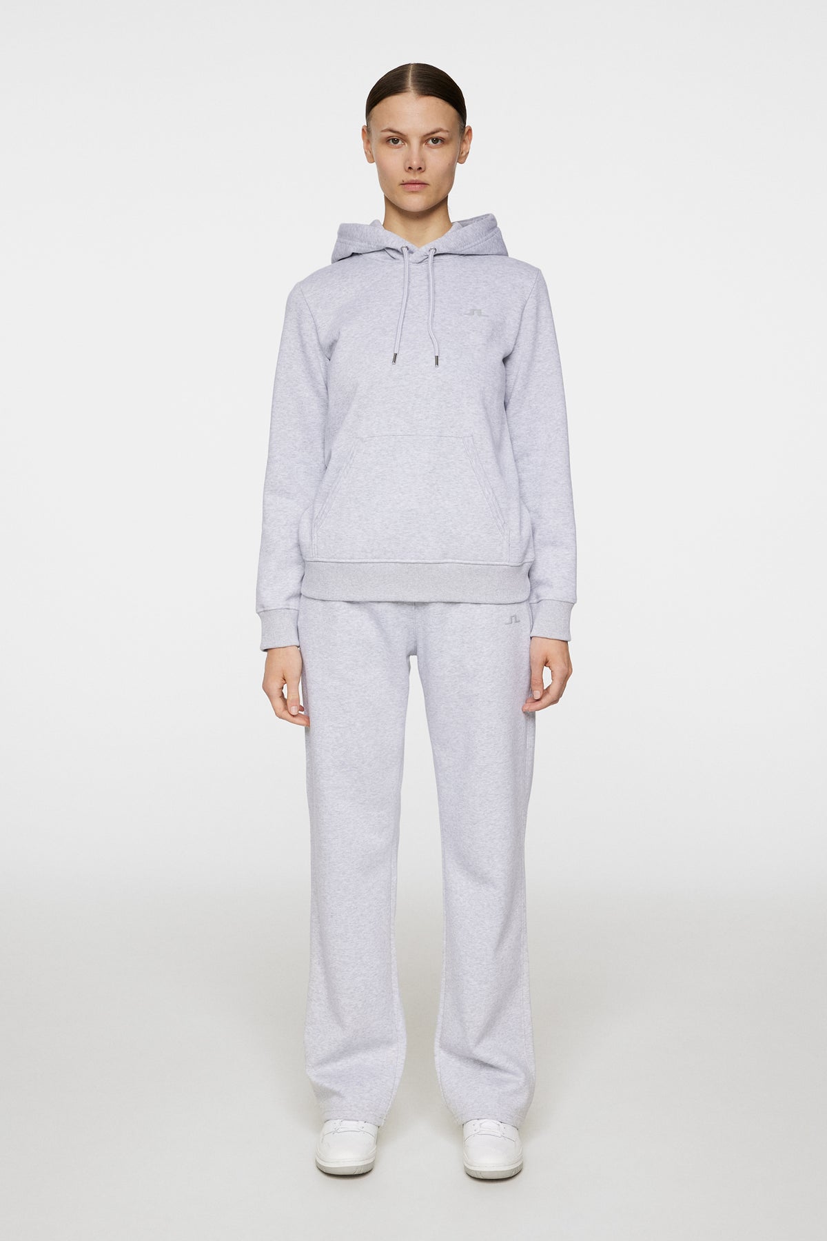 W Alpha Hood in Light Grey Melange by J.Lindeberg