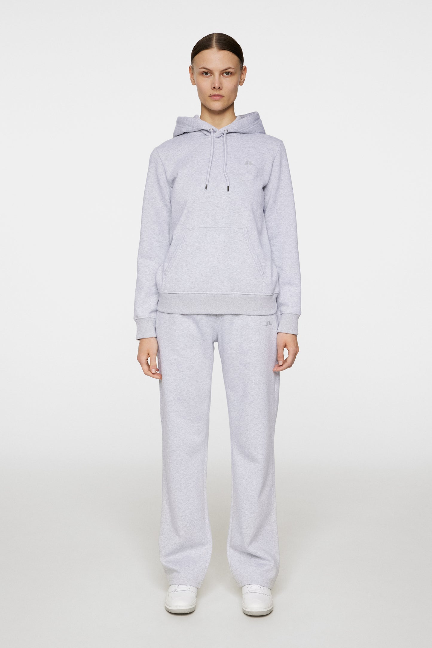 W Alpha Hood in Light Grey Melange by J.Lindeberg