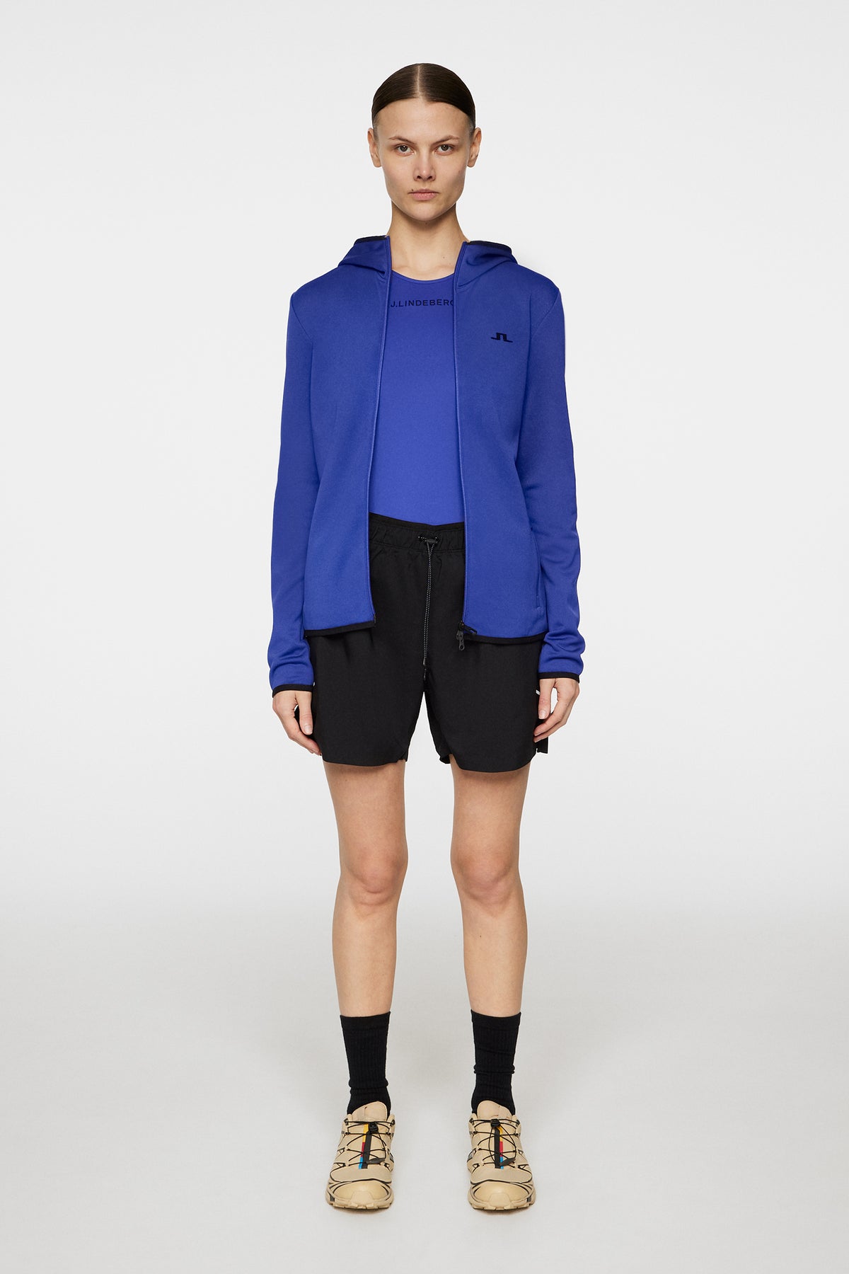 Milly Polartec Hood in Clematis Blue by J.Lindeberg