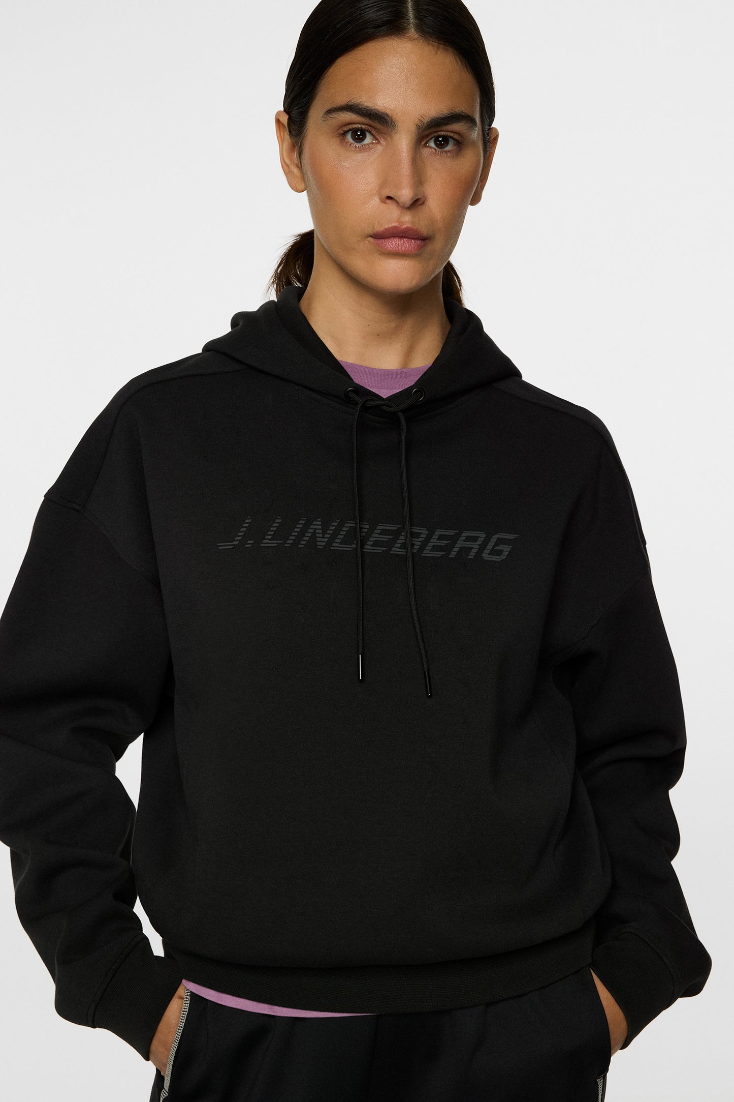 Dawn Hoodie in Black by J.Lindeberg