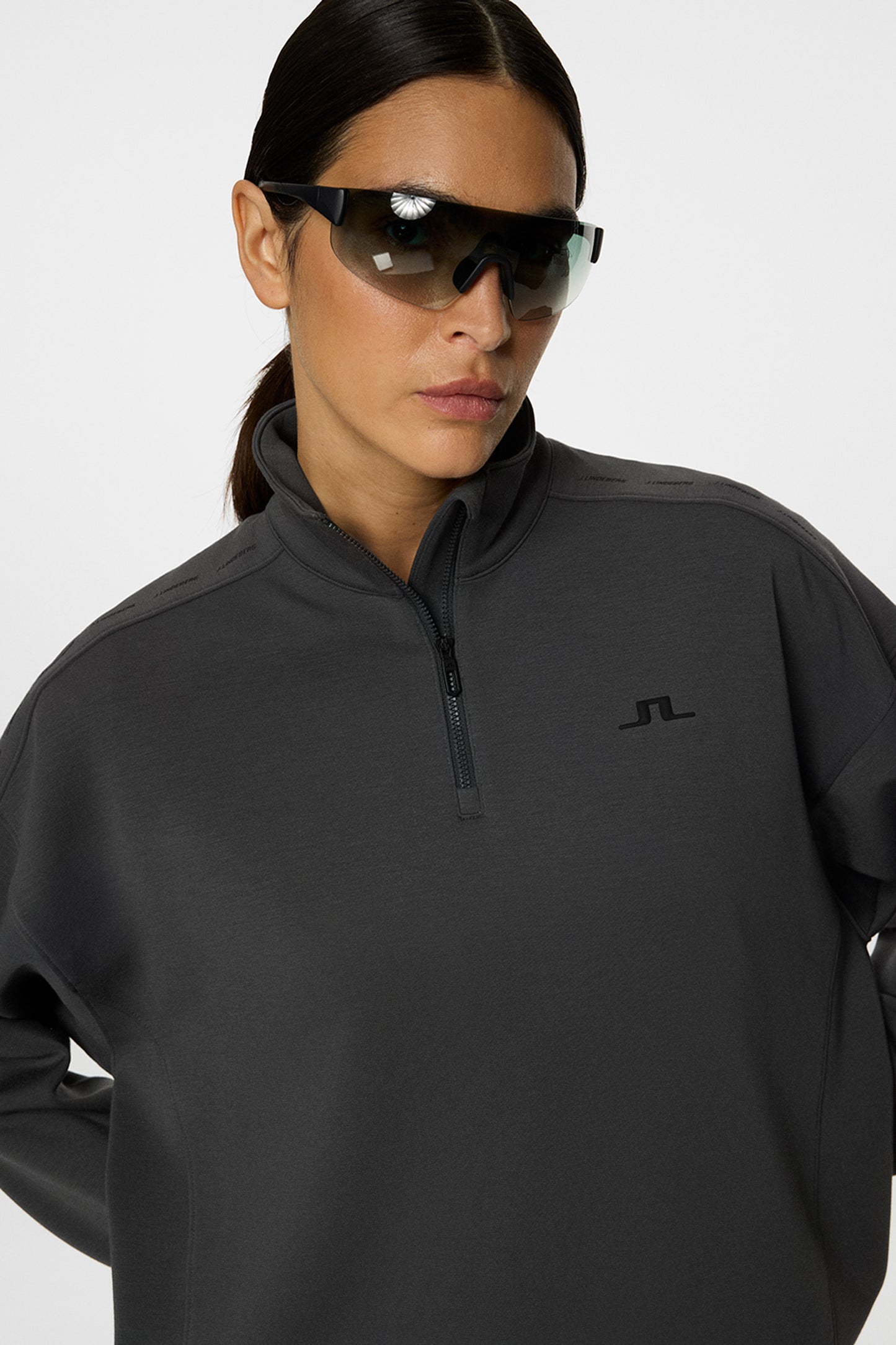 Airy Zip Sweatshirt in Asphalt by J.Lindeberg
