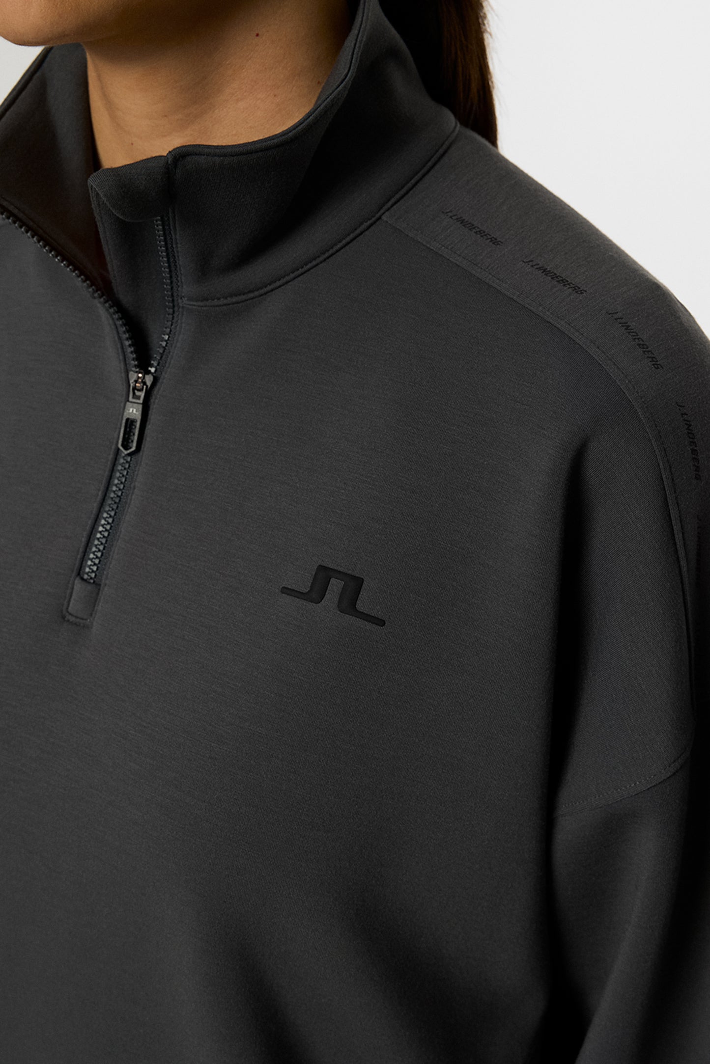 Airy Zip Sweatshirt in Asphalt by J.Lindeberg