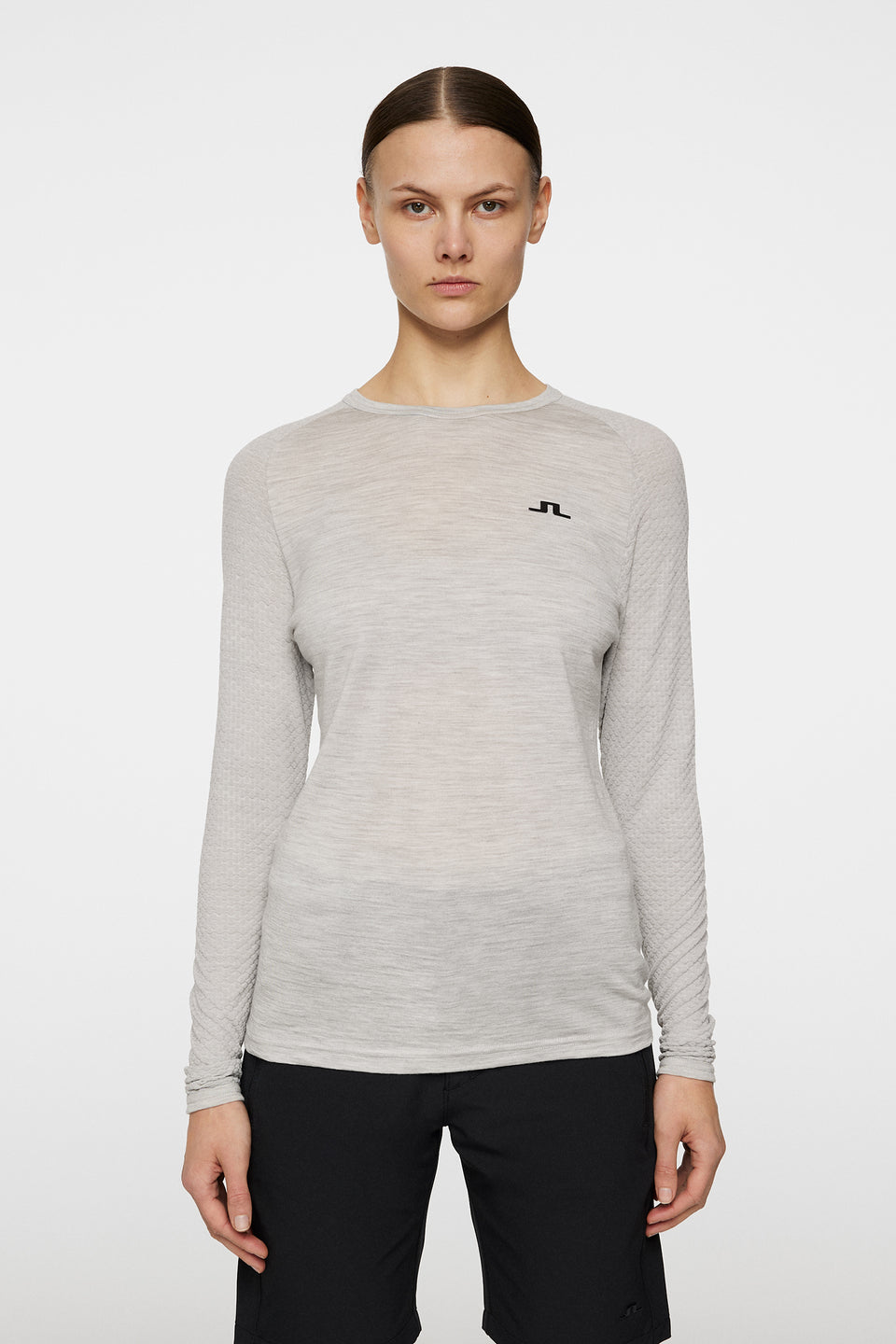 Bella Wool LS T-shirt / Light Grey Melange