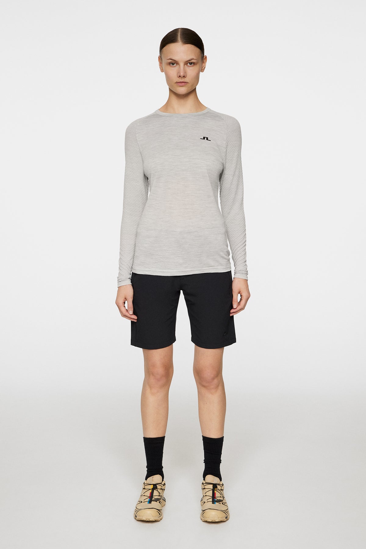 Bella Wool LS T-shirt in Light Grey Melange by J.Lindeberg