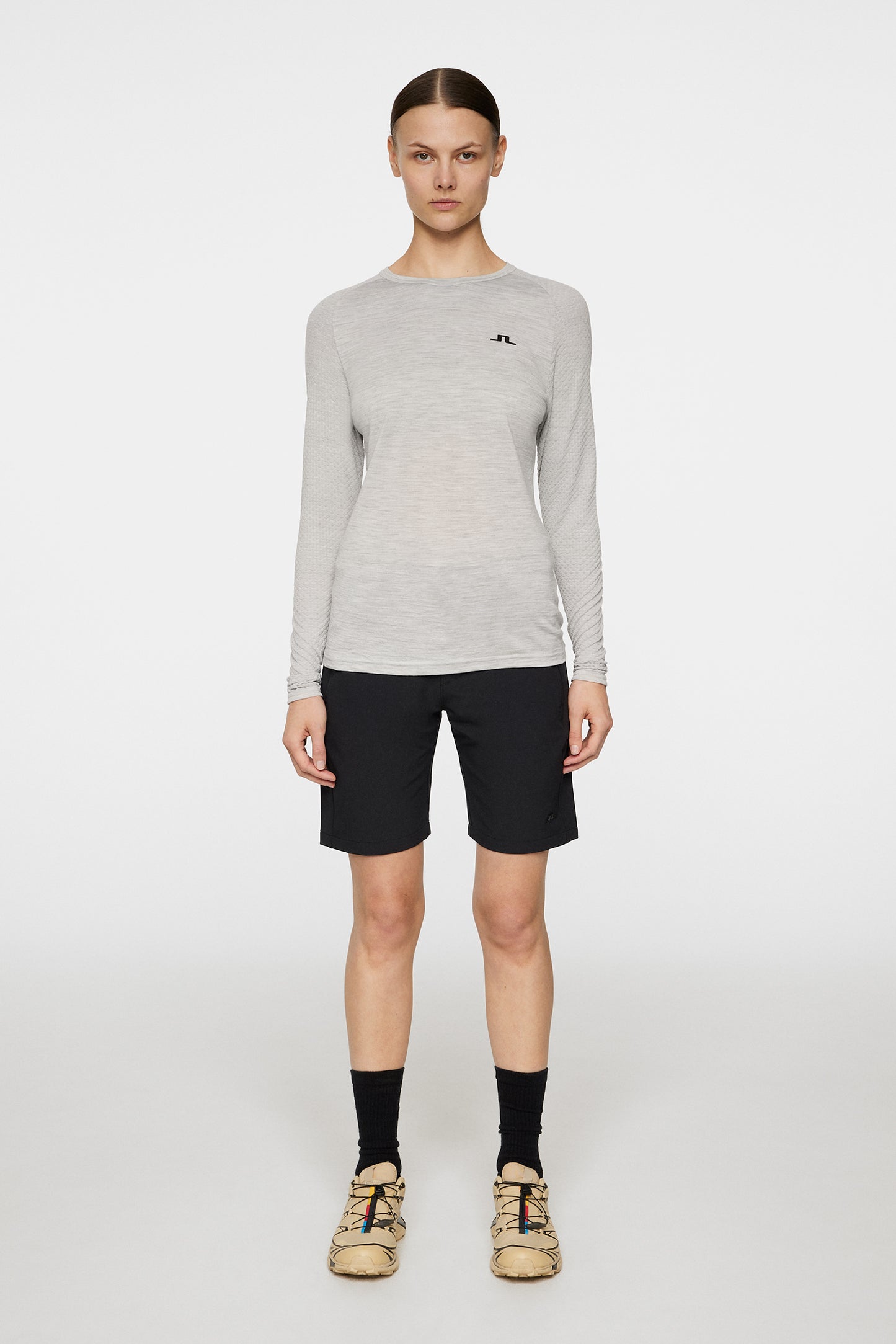 Bella Wool LS T-shirt in Light Grey Melange by J.Lindeberg