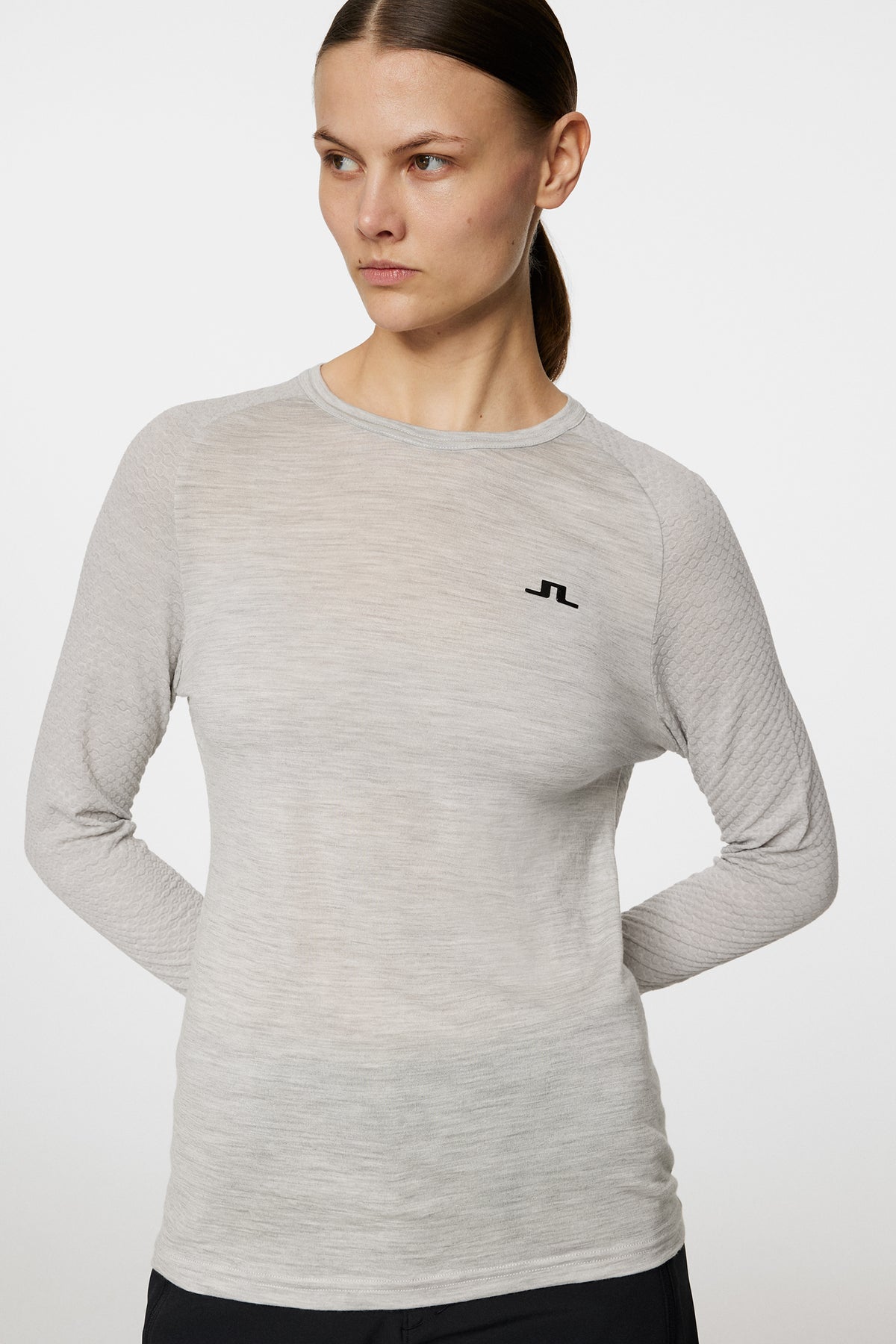 Bella Wool LS T-shirt in Light Grey Melange by J.Lindeberg