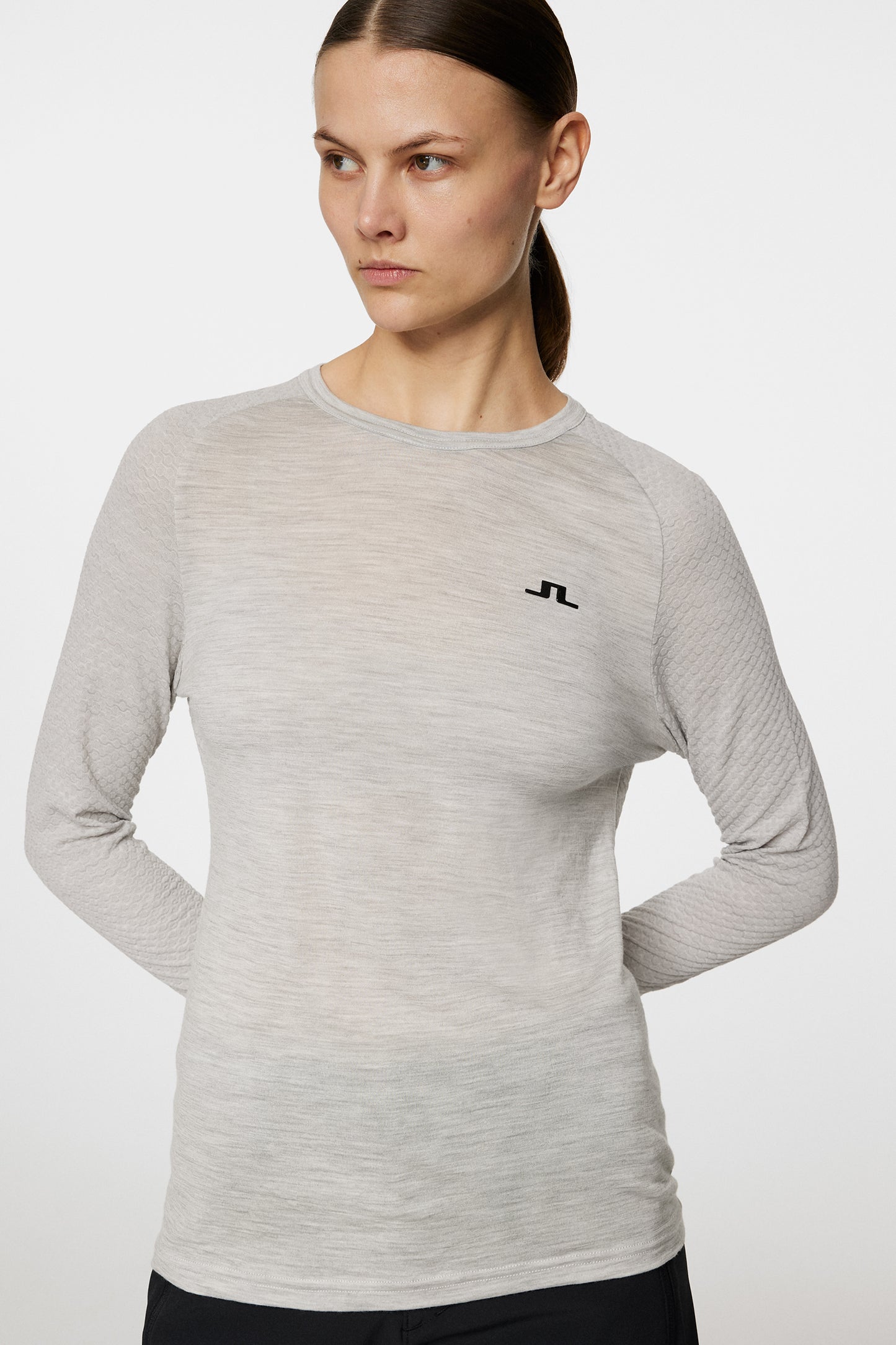 Bella Wool LS T-shirt in Light Grey Melange by J.Lindeberg