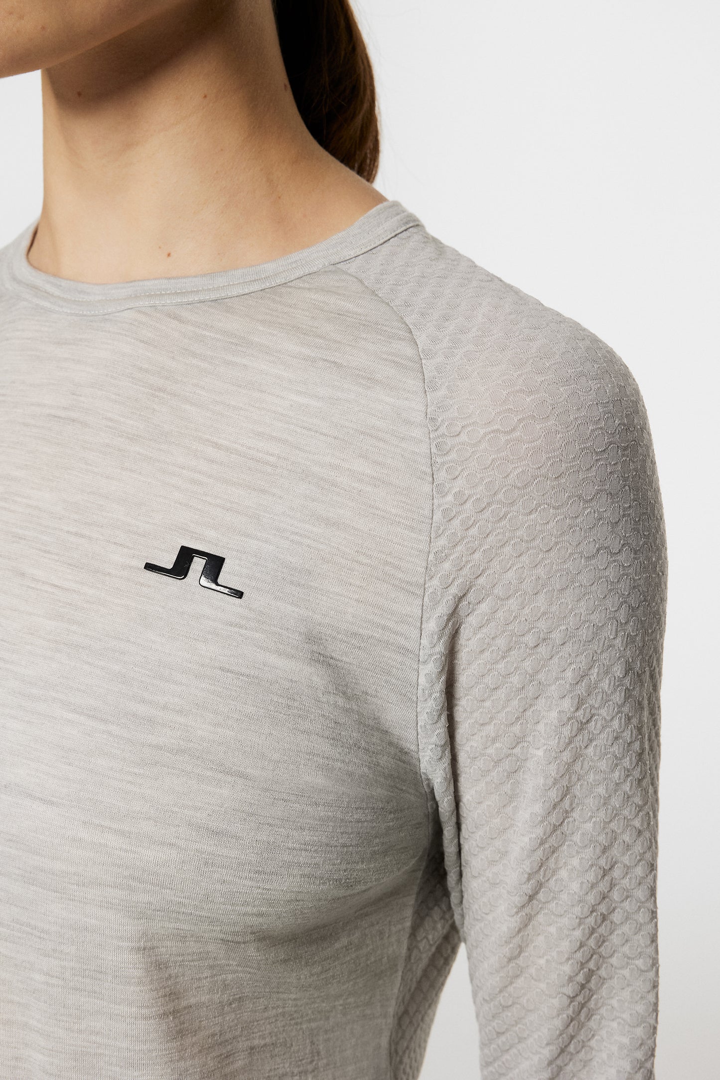 Bella Wool LS T-shirt in Light Grey Melange by J.Lindeberg
