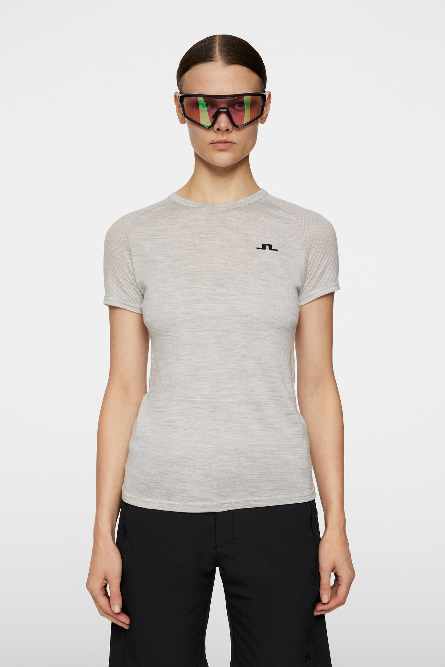 Bella Wool T-shirt in Light Grey Melange by J.Lindeberg