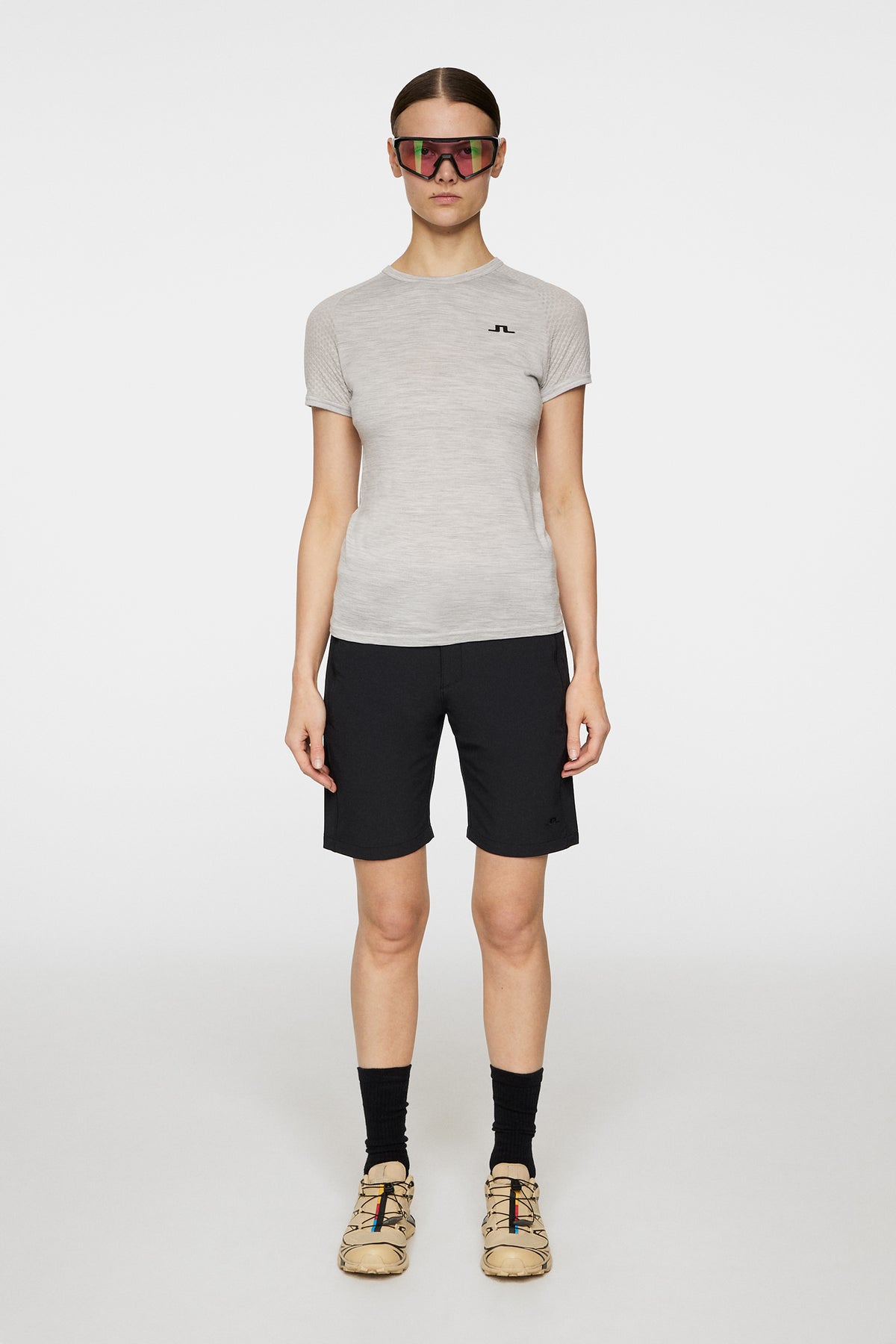 Bella Wool T-shirt in Light Grey Melange by J.Lindeberg