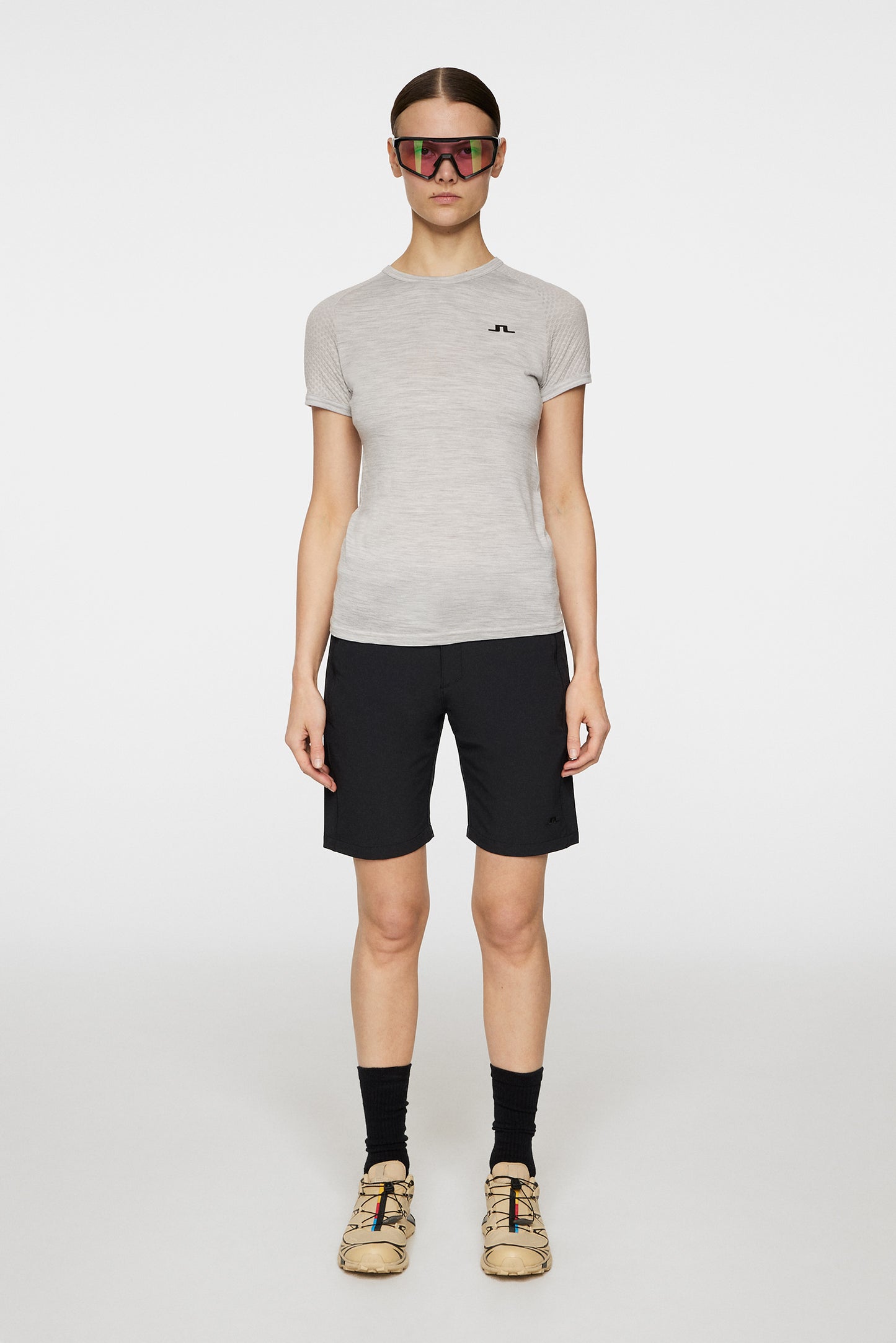 Bella Wool T-shirt in Light Grey Melange by J.Lindeberg