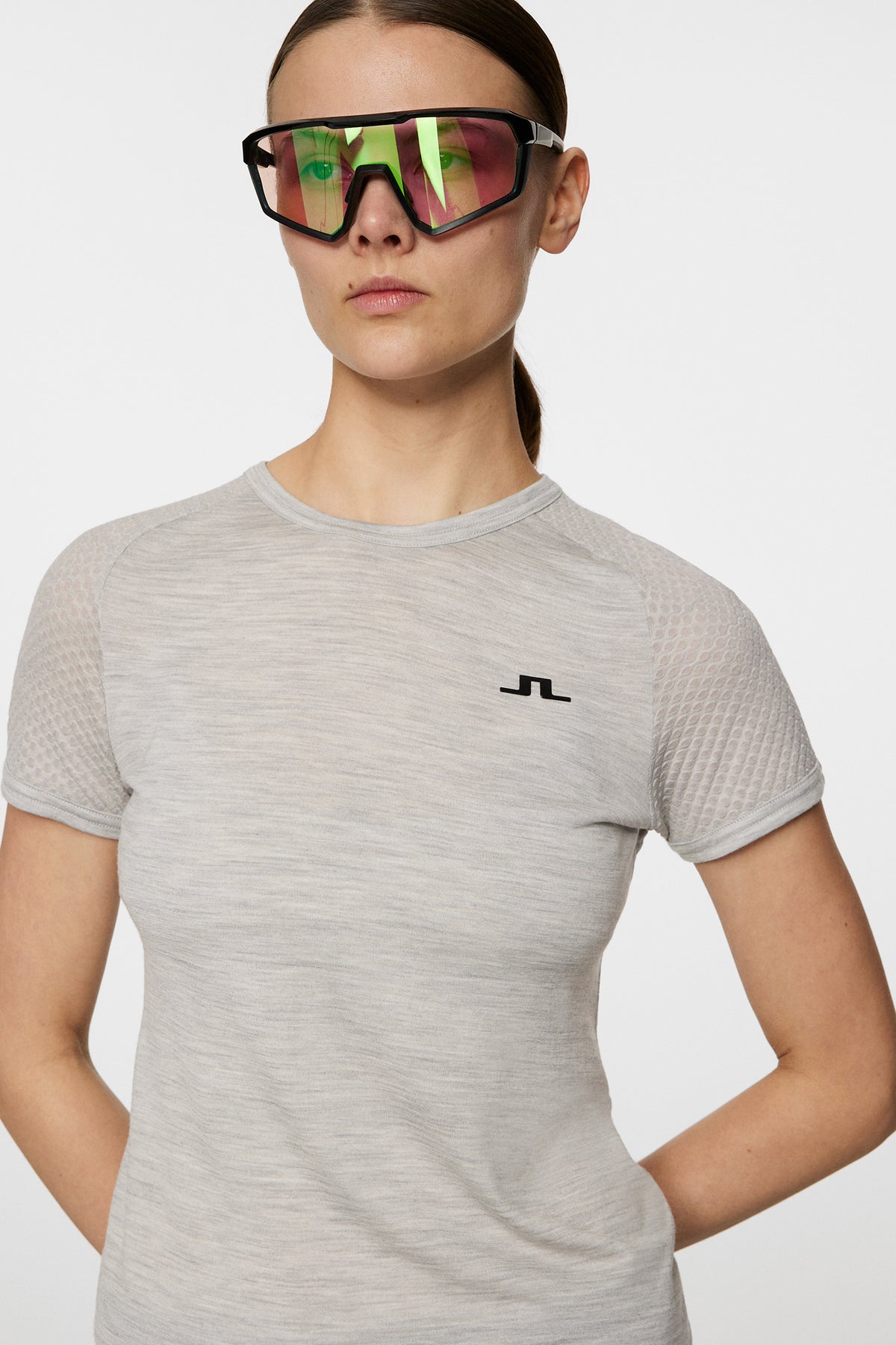 Bella Wool T-shirt in Light Grey Melange by J.Lindeberg