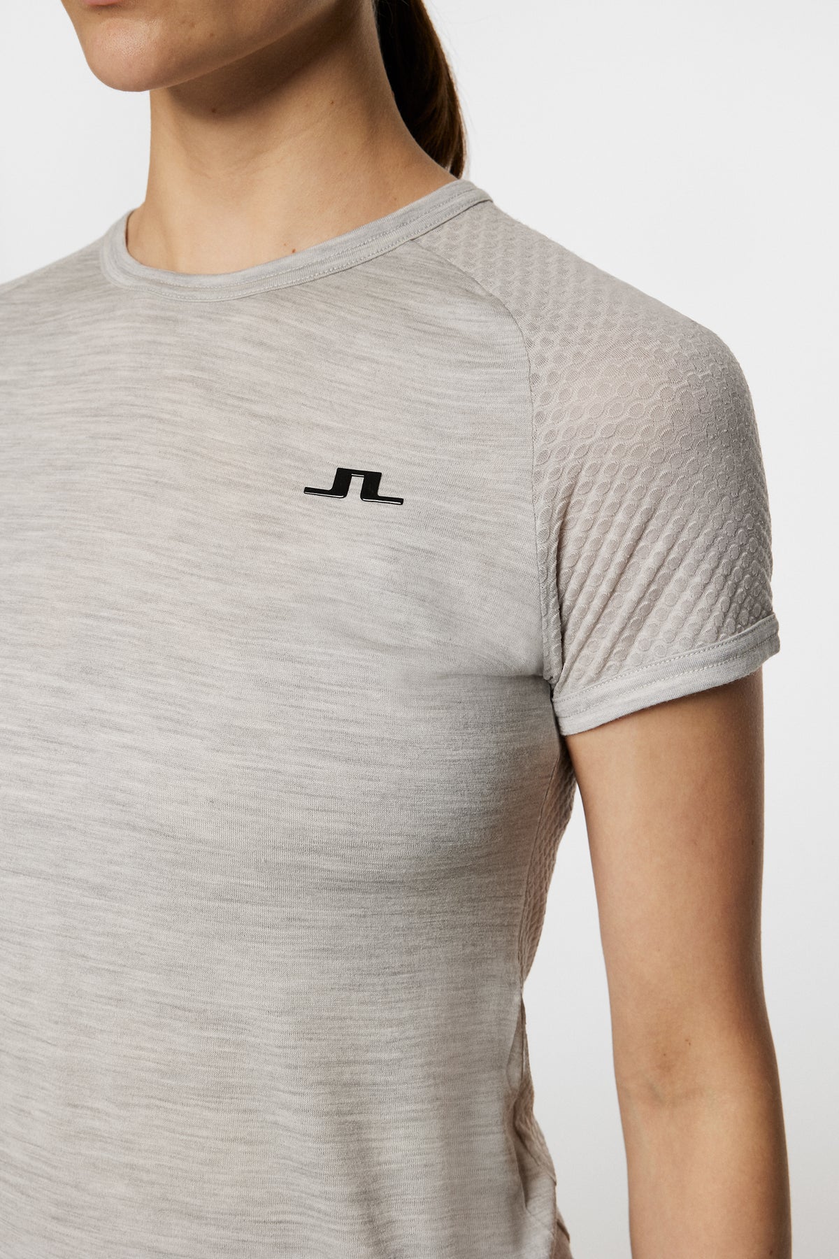 Bella Wool T-shirt in Light Grey Melange by J.Lindeberg