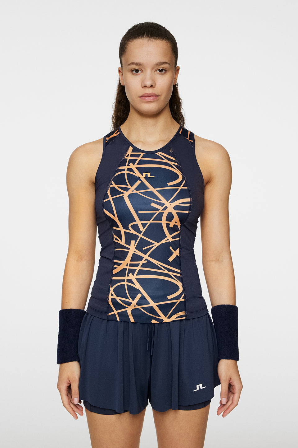 Miria Printed Top / Court Swirl Navy Mock M