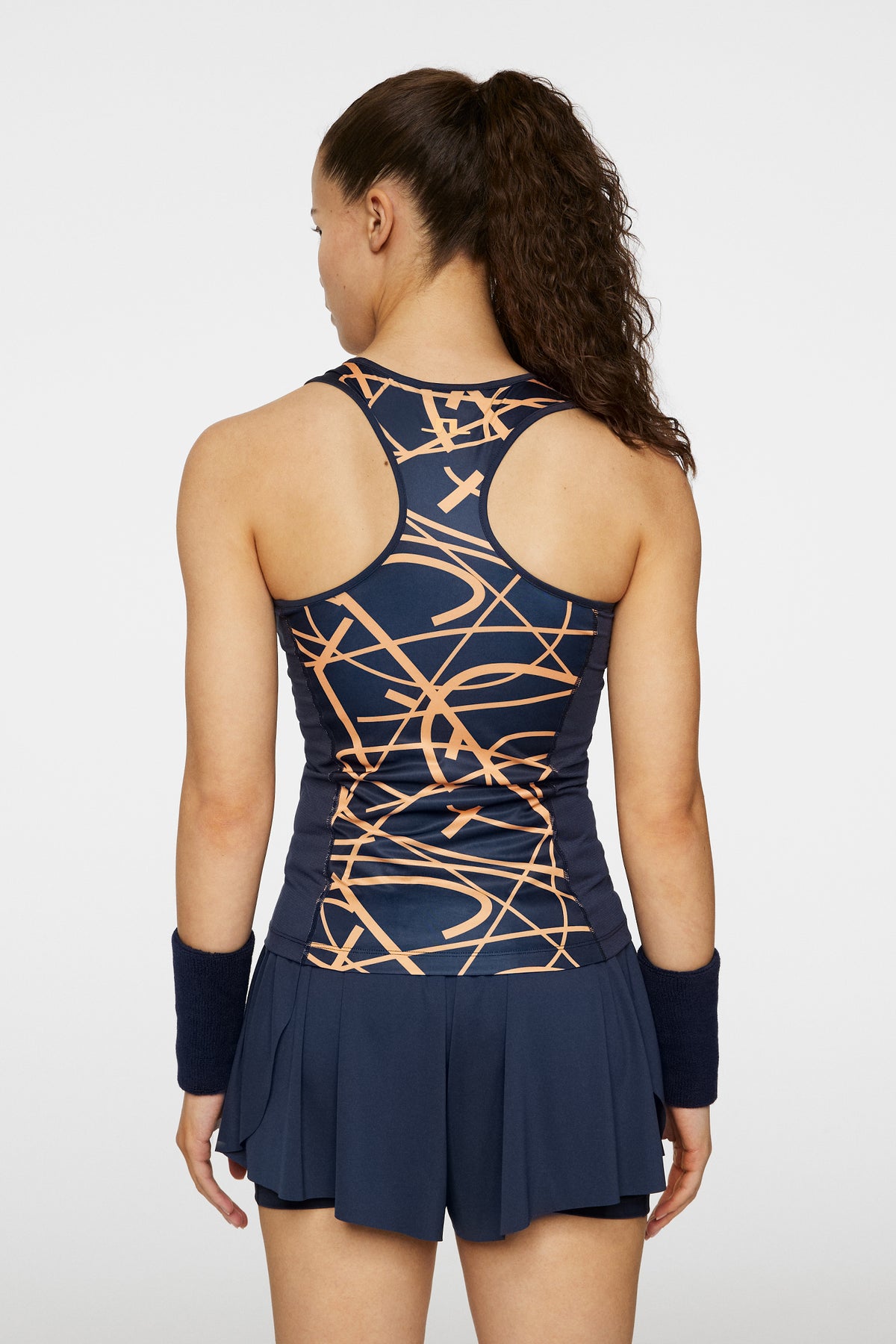 Miria Printed Top in Court Swirl Navy Mock M by J.Lindeberg
