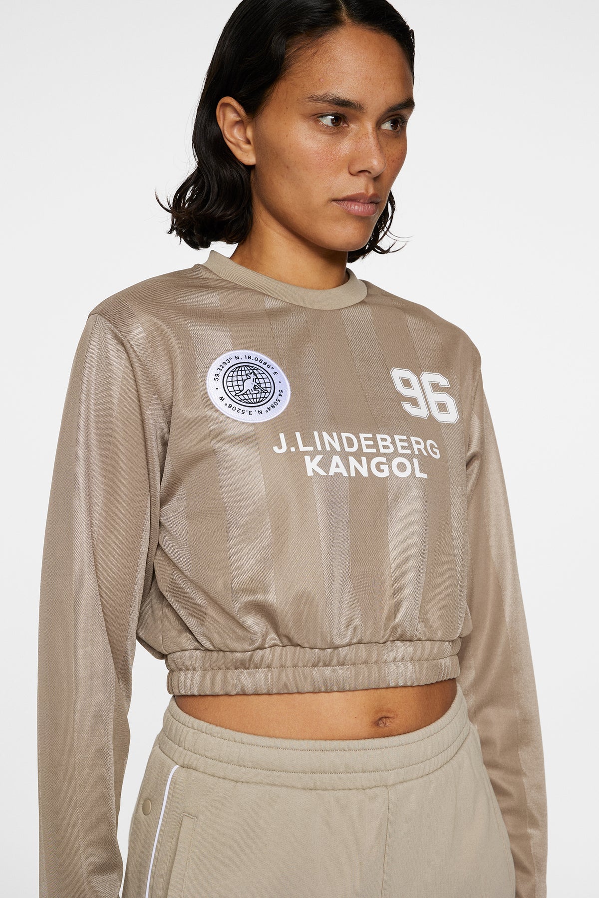 Fiona Football Jersey in Vintage Khaki by J.Lindeberg