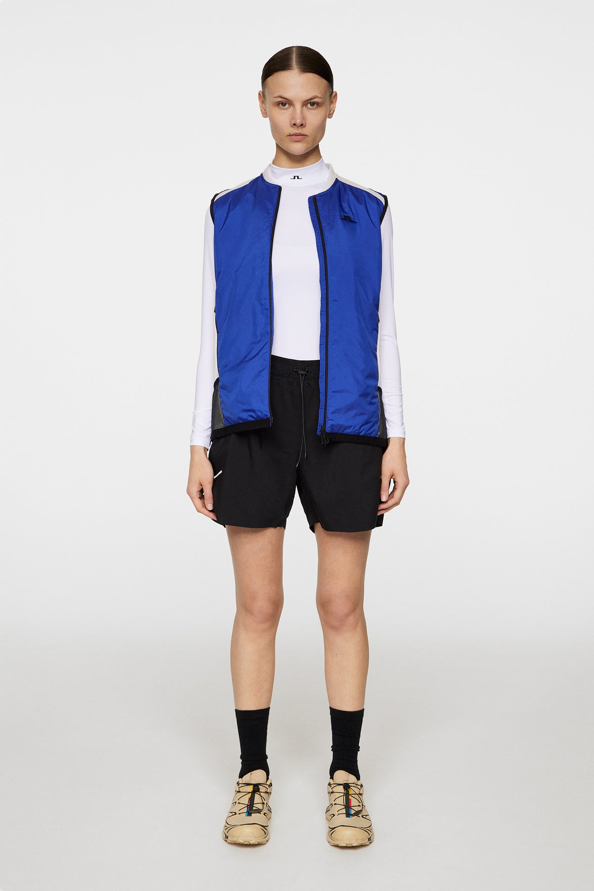 Sanaa Hybrid Vest in Moonbeam Melange by J.Lindeberg