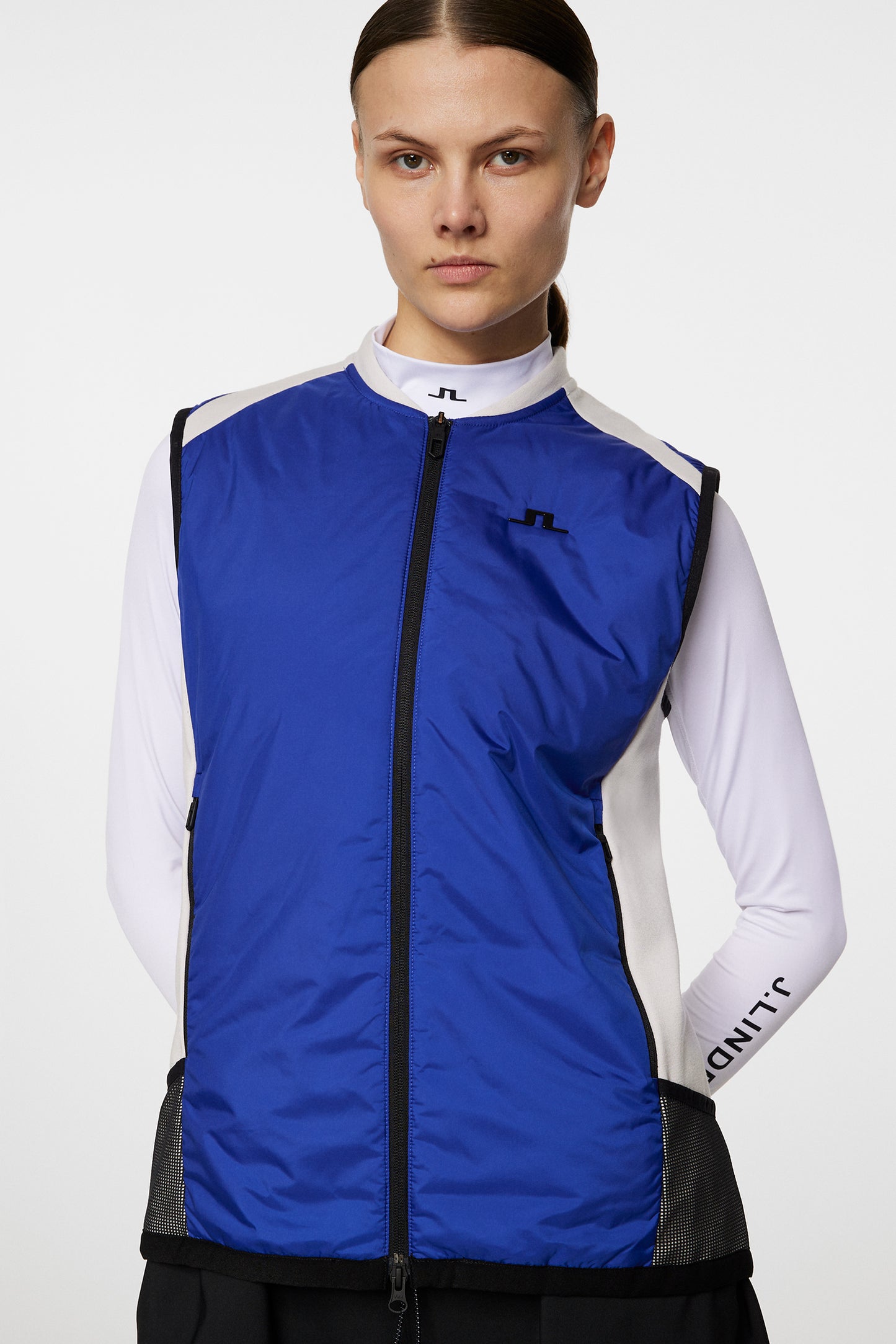 Sanaa Hybrid Vest in Moonbeam Melange by J.Lindeberg