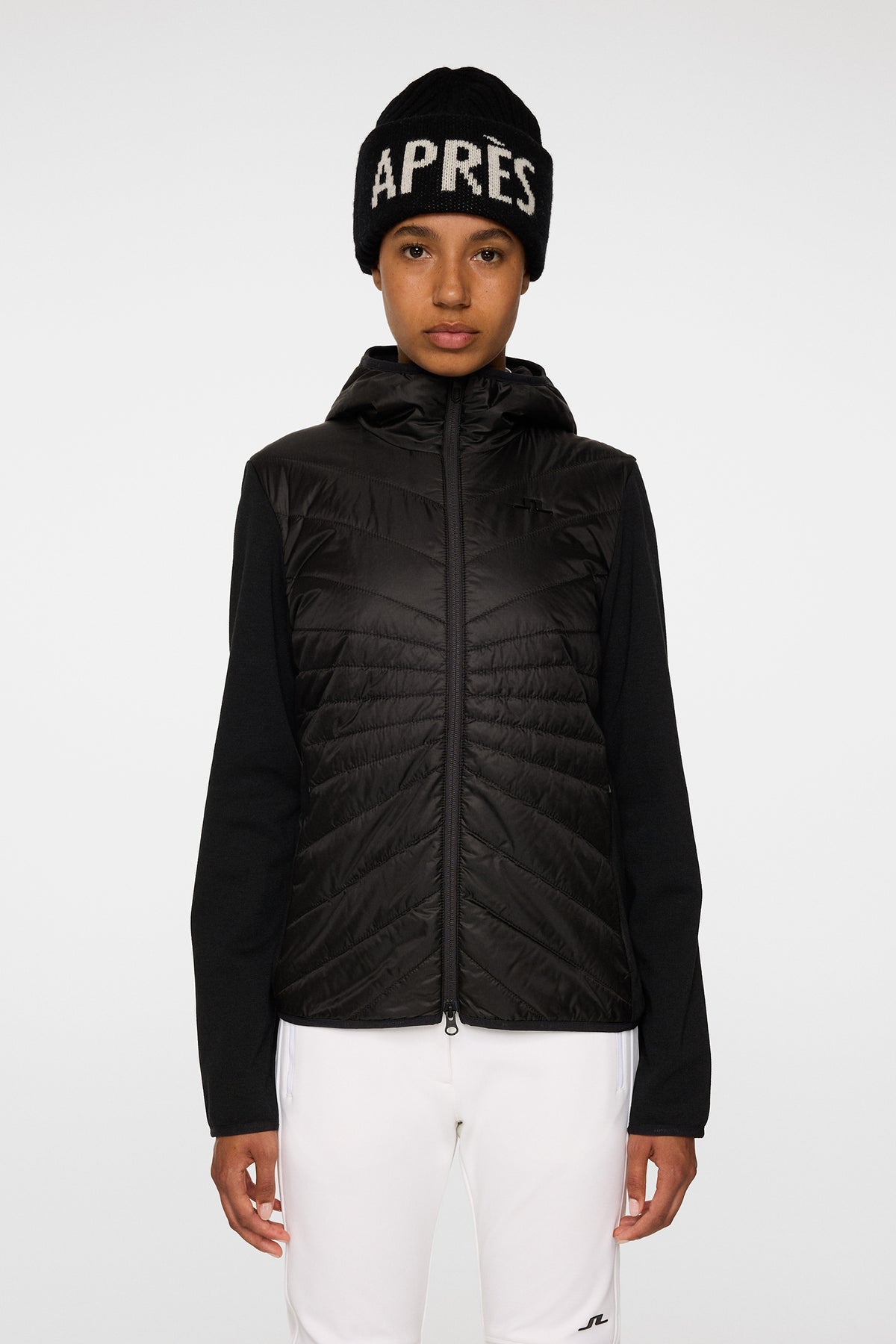 Gemma Hybrid Hood in Black by J.Lindeberg