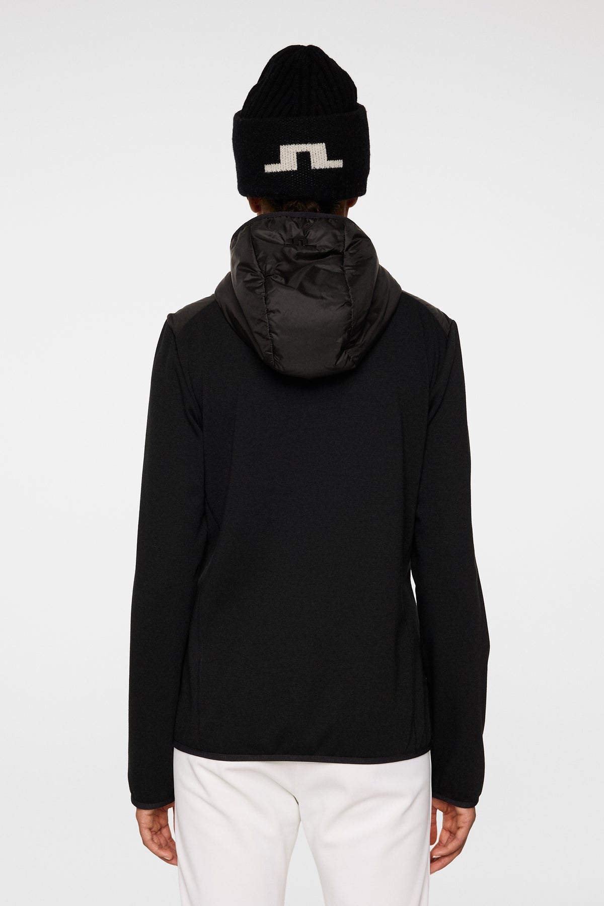 Gemma Hybrid Hood in Black by J.Lindeberg