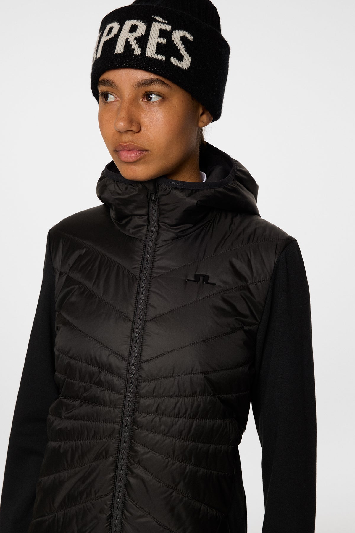 Gemma Hybrid Hood in Black by J.Lindeberg