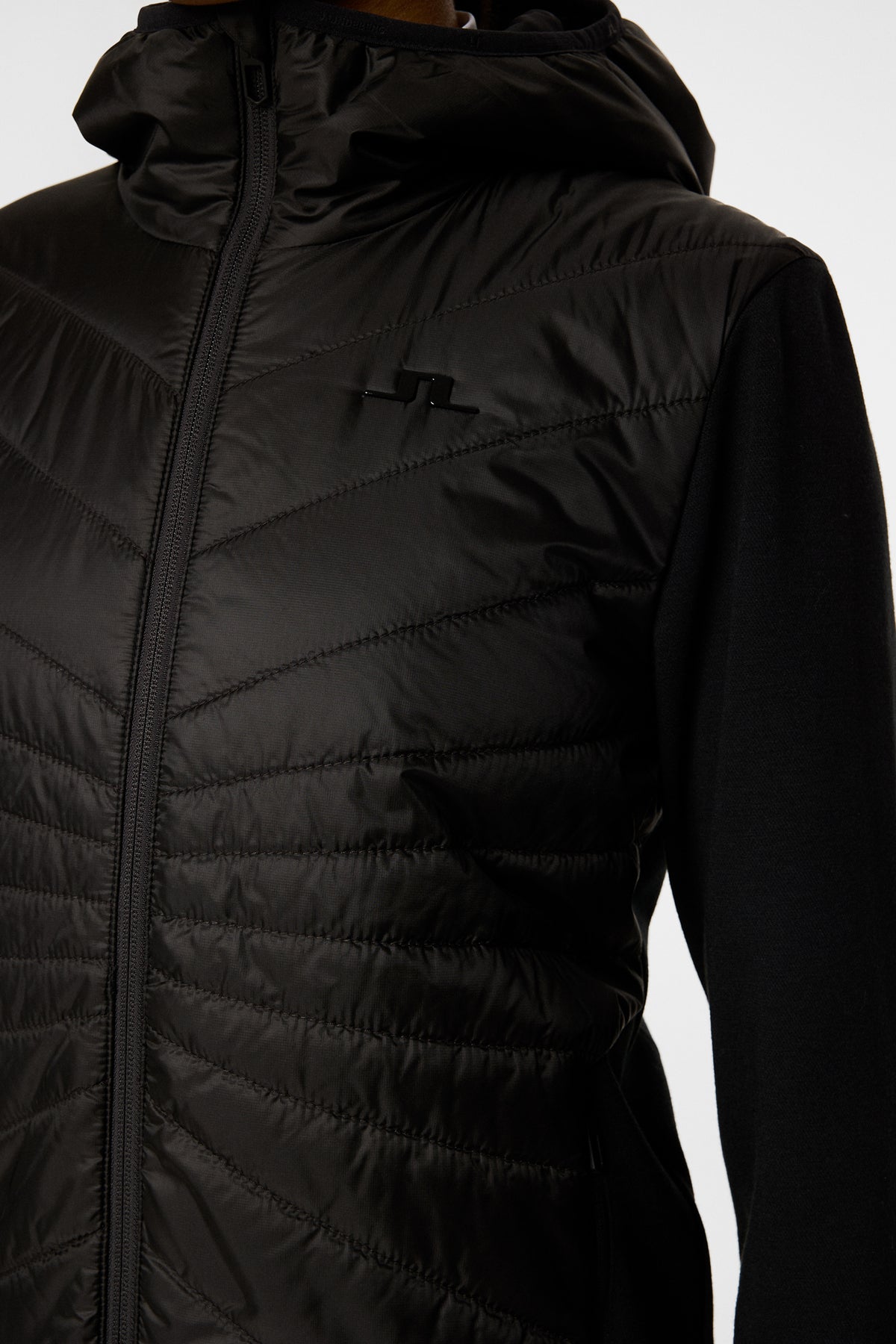 Gemma Hybrid Hood in Black by J.Lindeberg