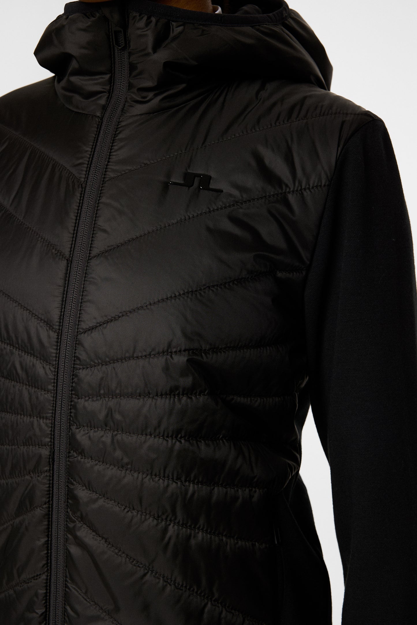 Gemma Hybrid Hood in Black by J.Lindeberg