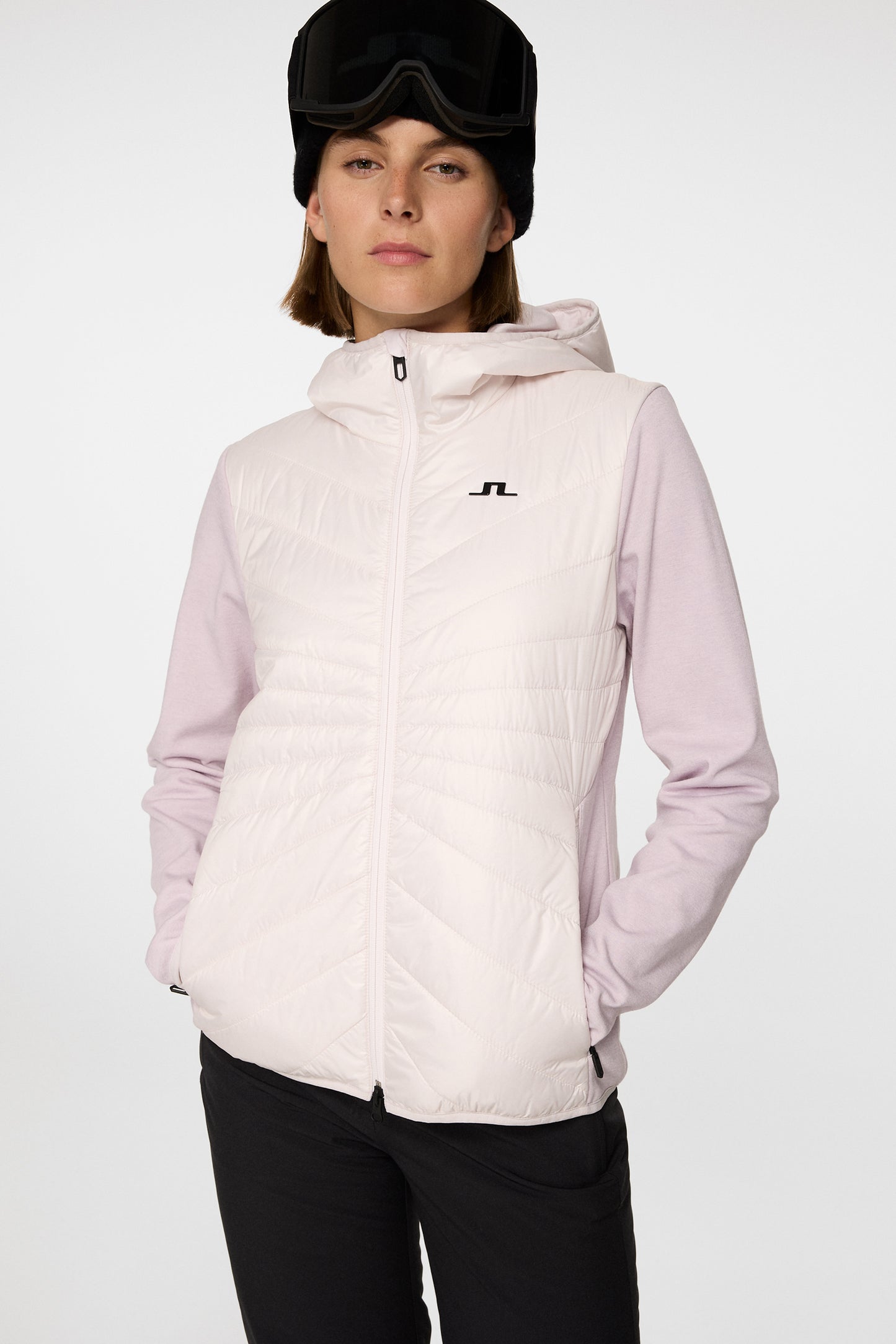 Gemma Hybrid Hood in Grey Lilac by J.Lindeberg