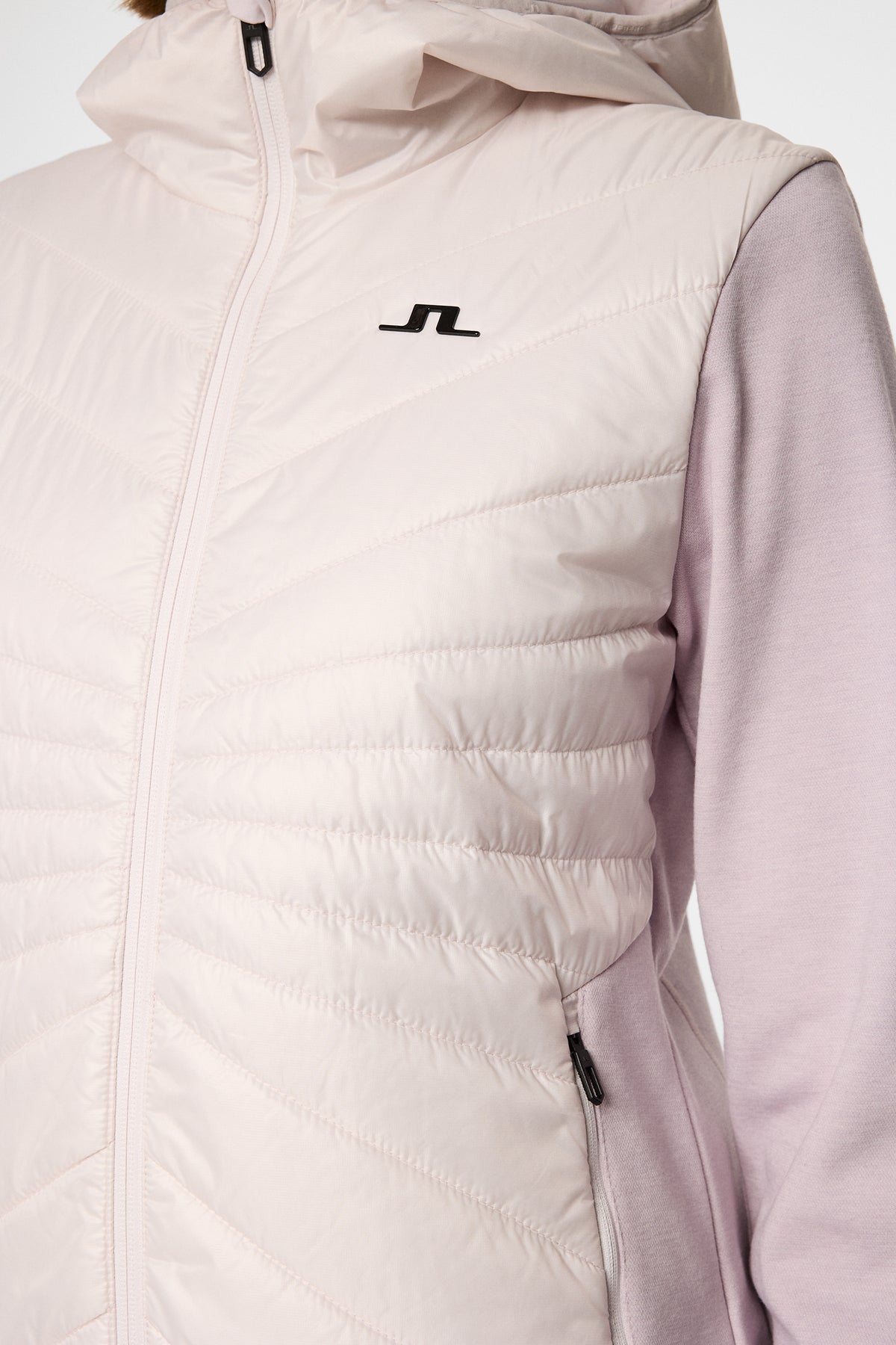 Gemma Hybrid Hood in Grey Lilac by J.Lindeberg