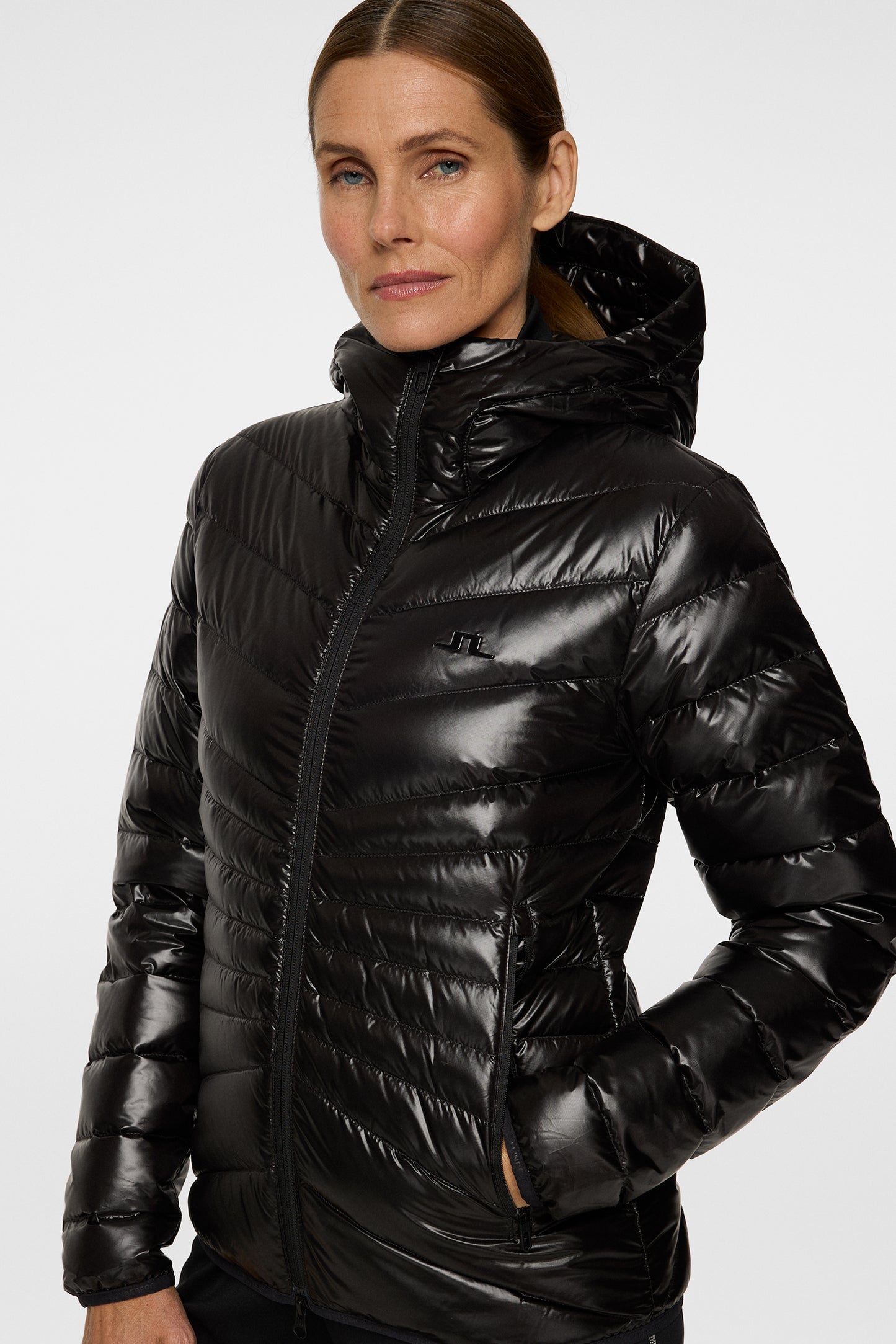 Lara Light Down Hood in Black by J.Lindeberg