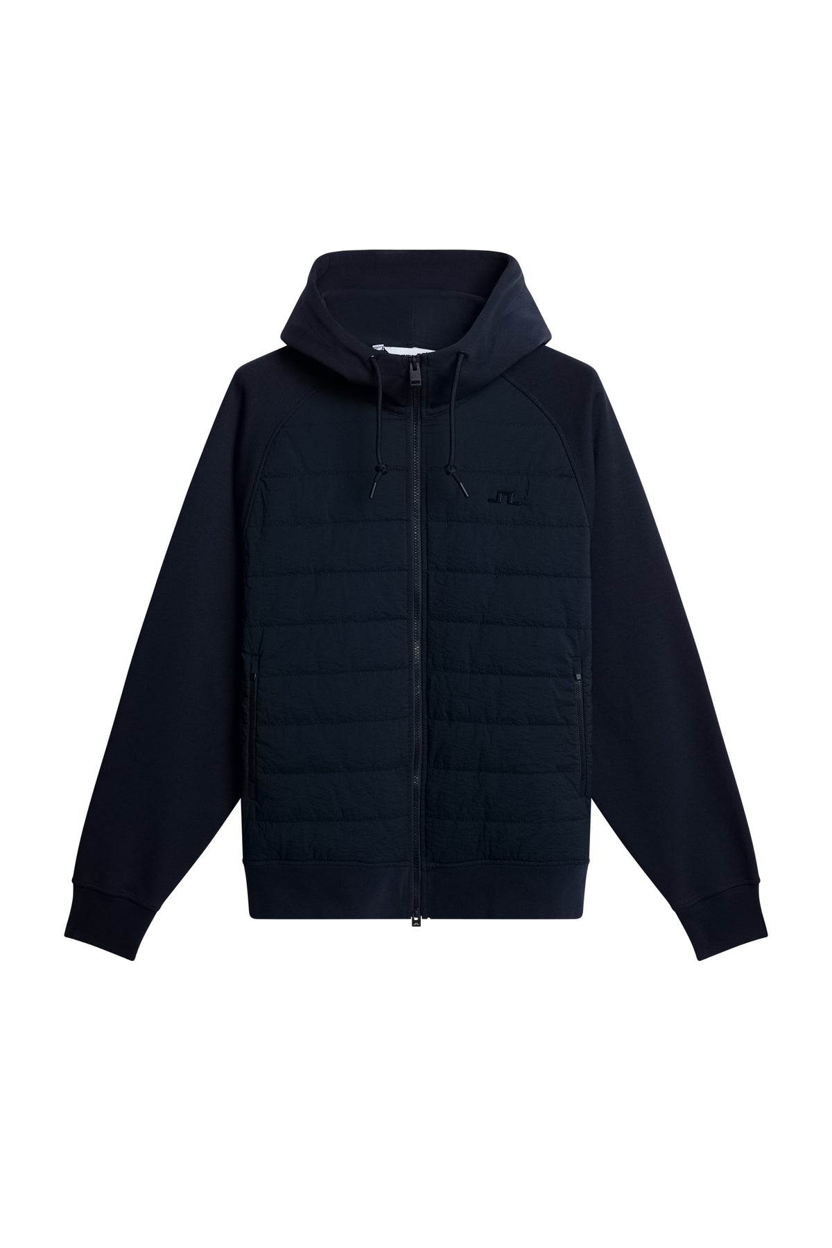 Mijo Hybrid Zip Hood Jacket in JL Navy by J.Lindeberg
