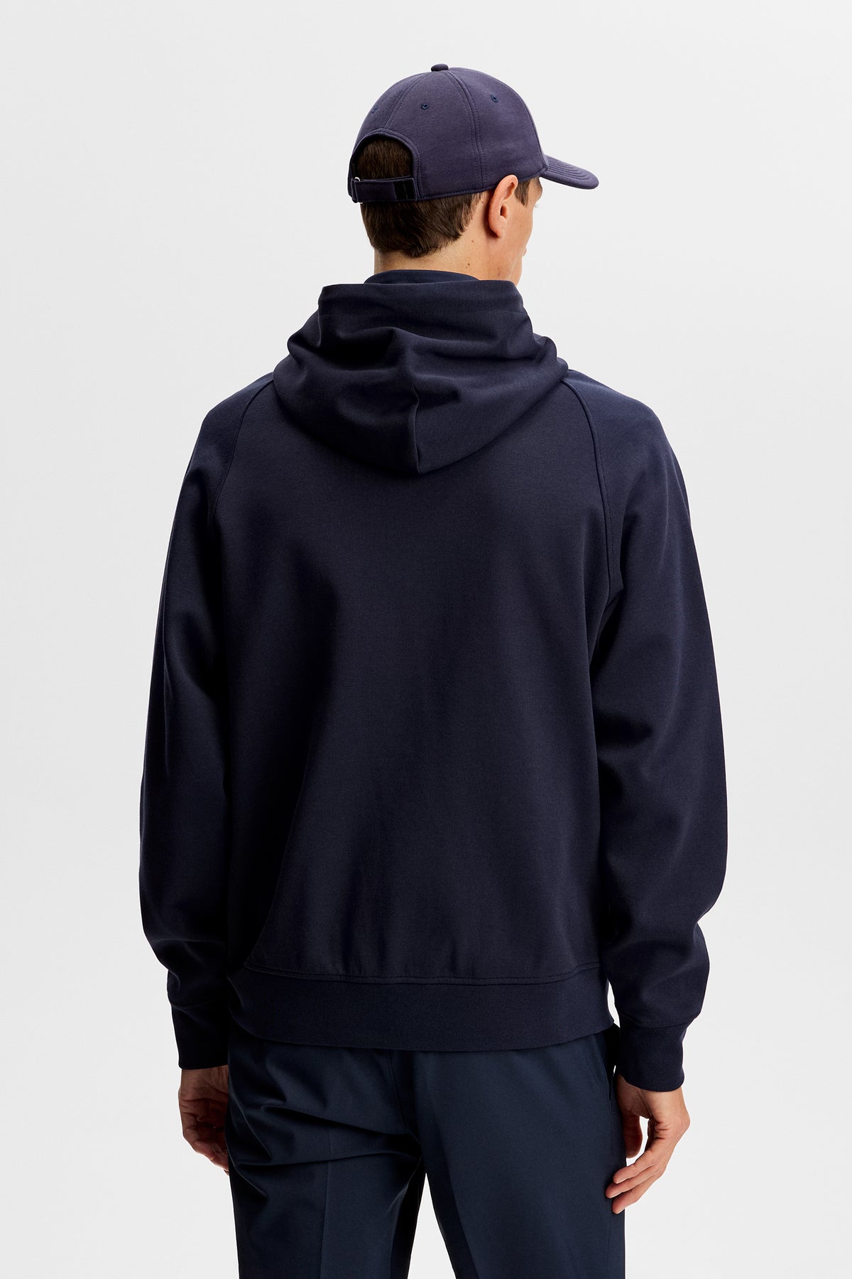 Mijo Hybrid Zip Hood Jacket in JL Navy by J.Lindeberg
