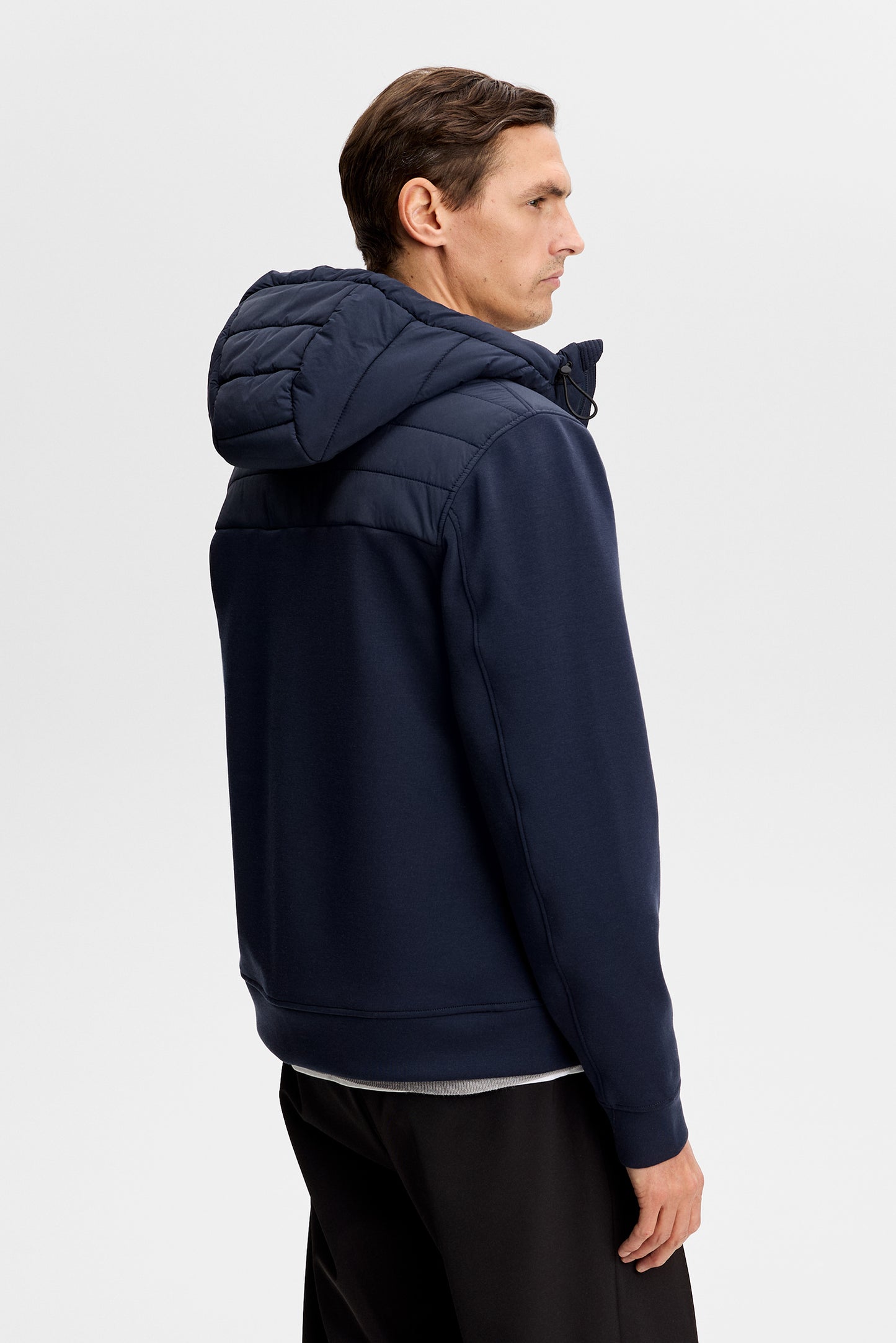 Gage Hybrid Hood Jacket in JL Navy by J.Lindeberg